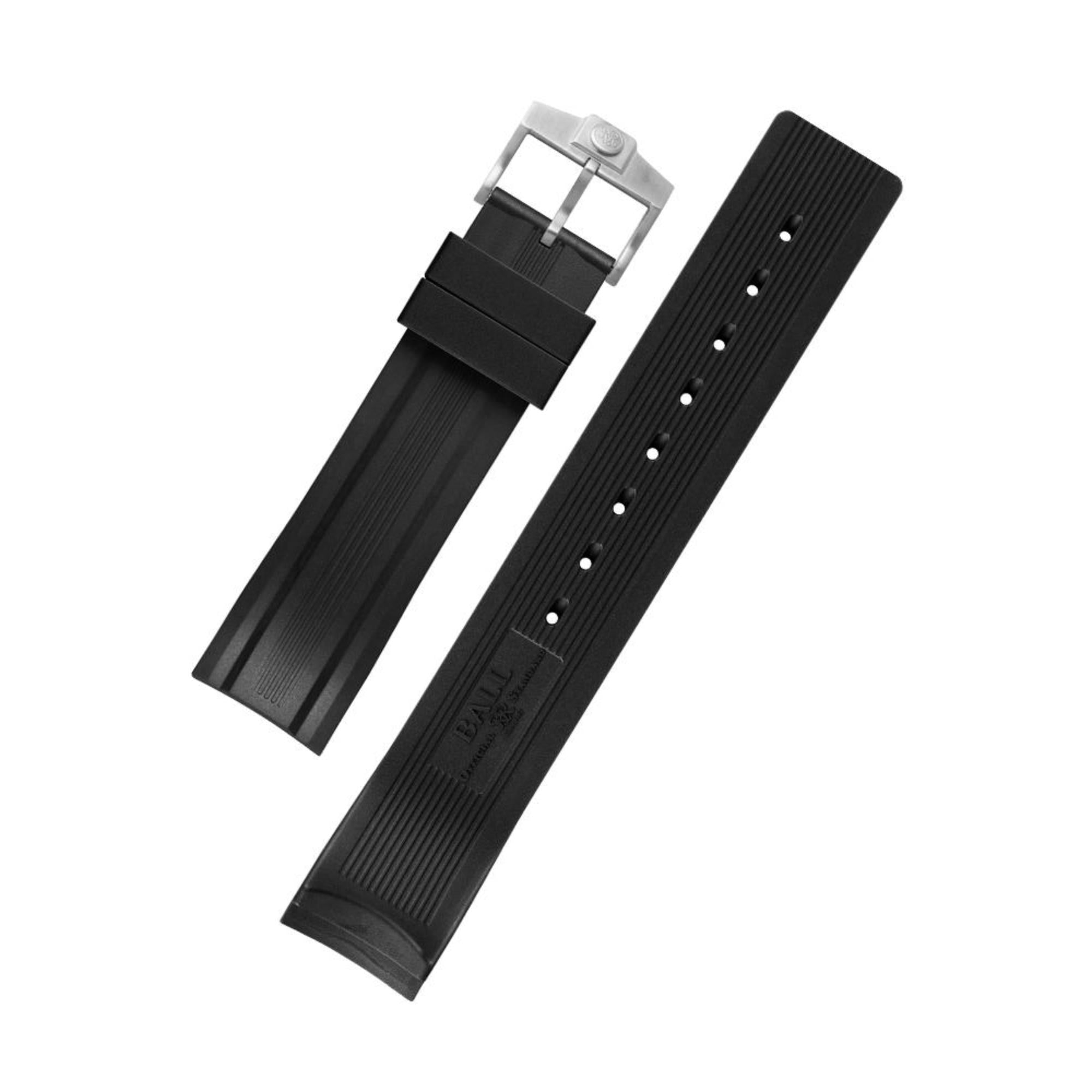 BALL Echtes 21/20mm Schwarzes Gummiarmband mit Dornschließe für Engineer Hydrocarbon DeepQUEST BRMPBB21D3000