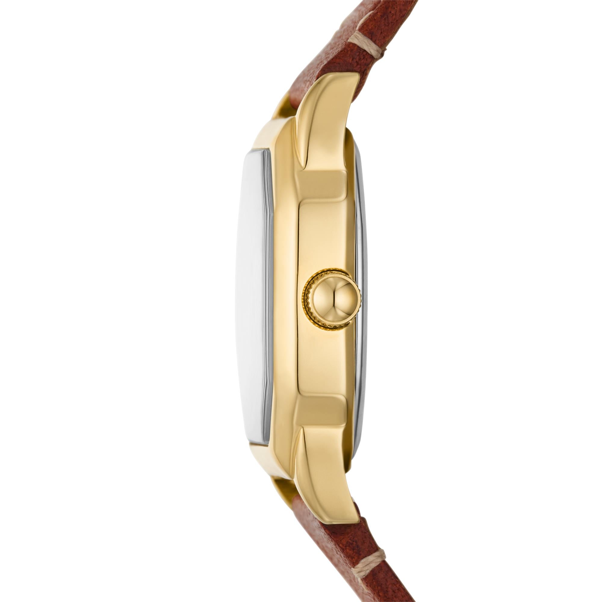 Fossil Harlow 27mm Cream Dial Leather Ladies Quartz Watch ES5364