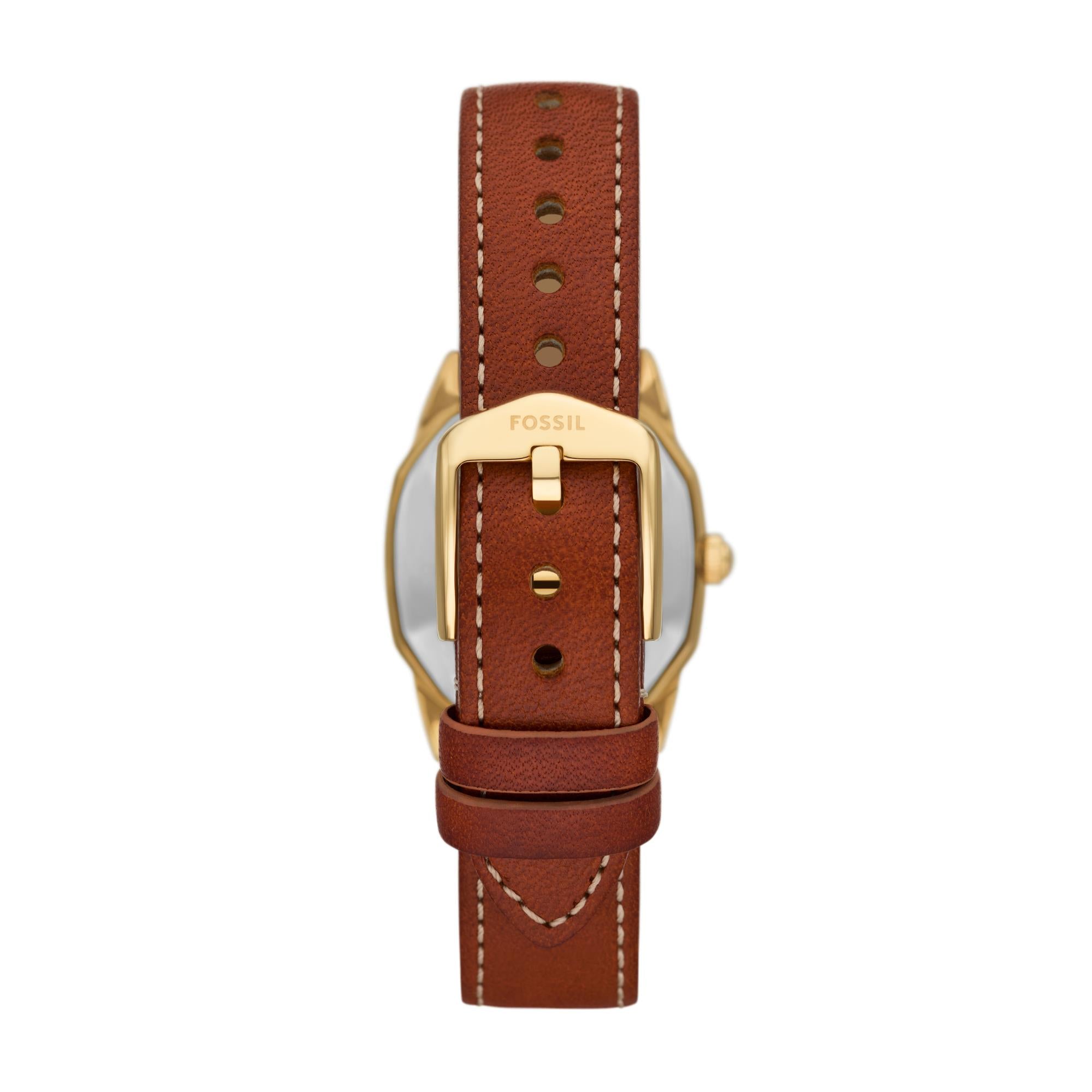 Fossil Harlow 27mm Cream Dial Leather Ladies Quartz Watch ES5364