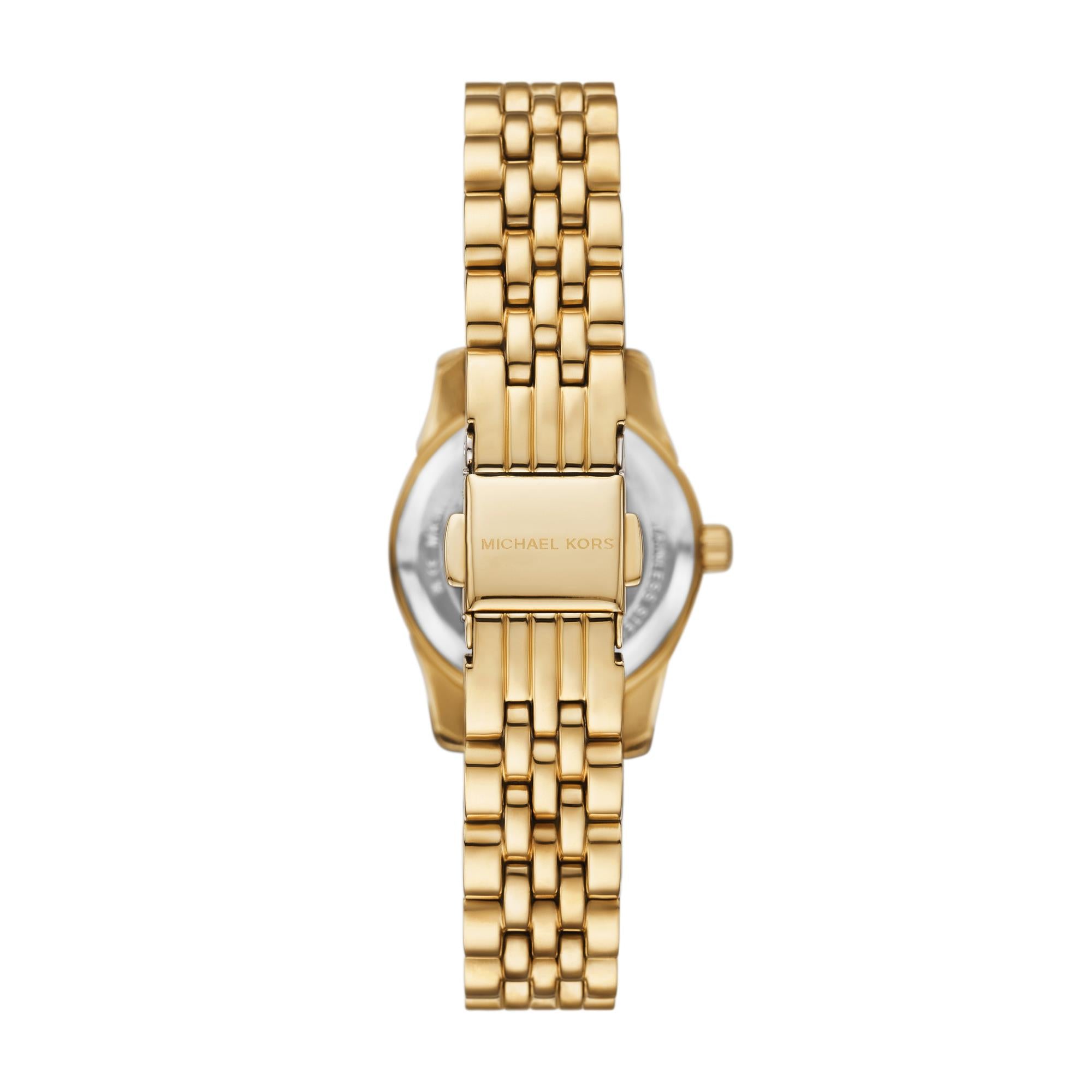 Michael Kors Lexington Goldfarbene Edelstahl Grünes Zifferblatt Damen Uhr MK4842