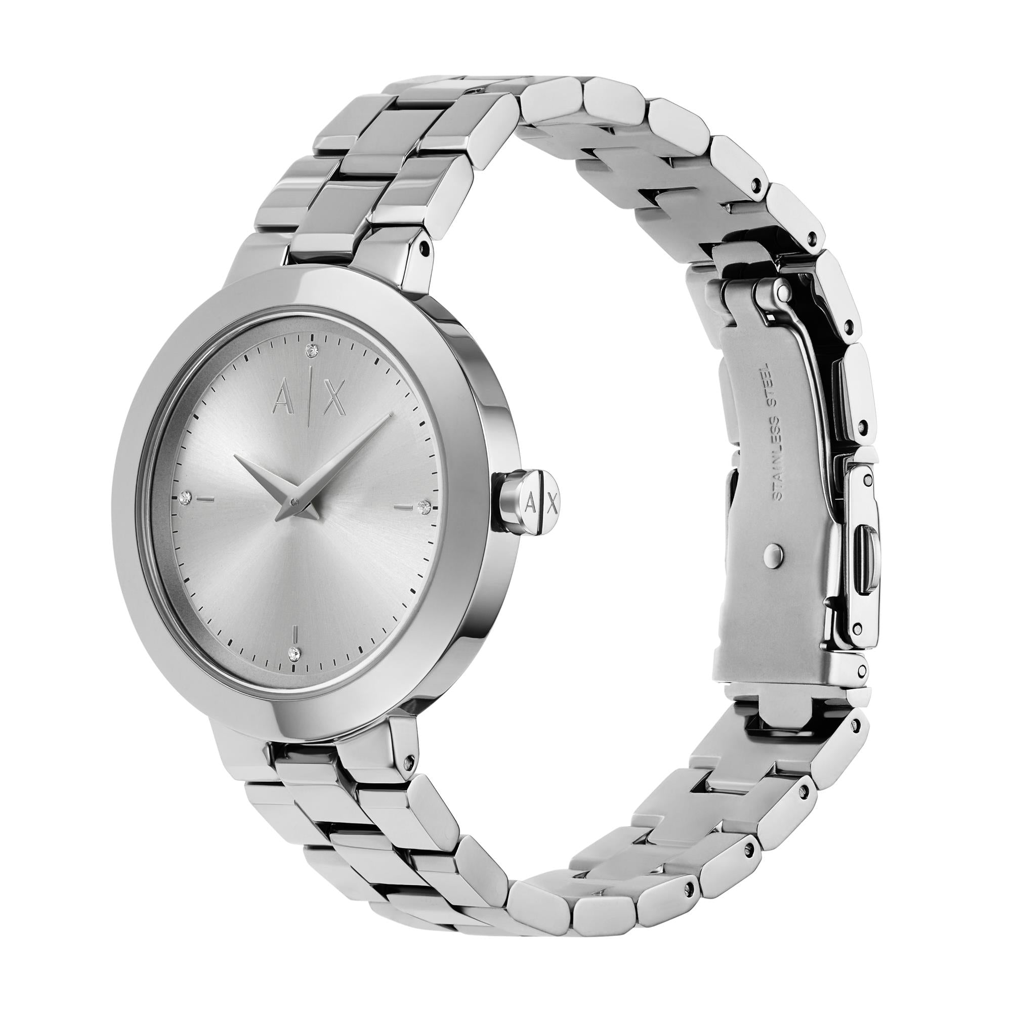 Armani Exchange Jackie 36mm Silver Dial Steel Ladies Quartz Watch AX5170