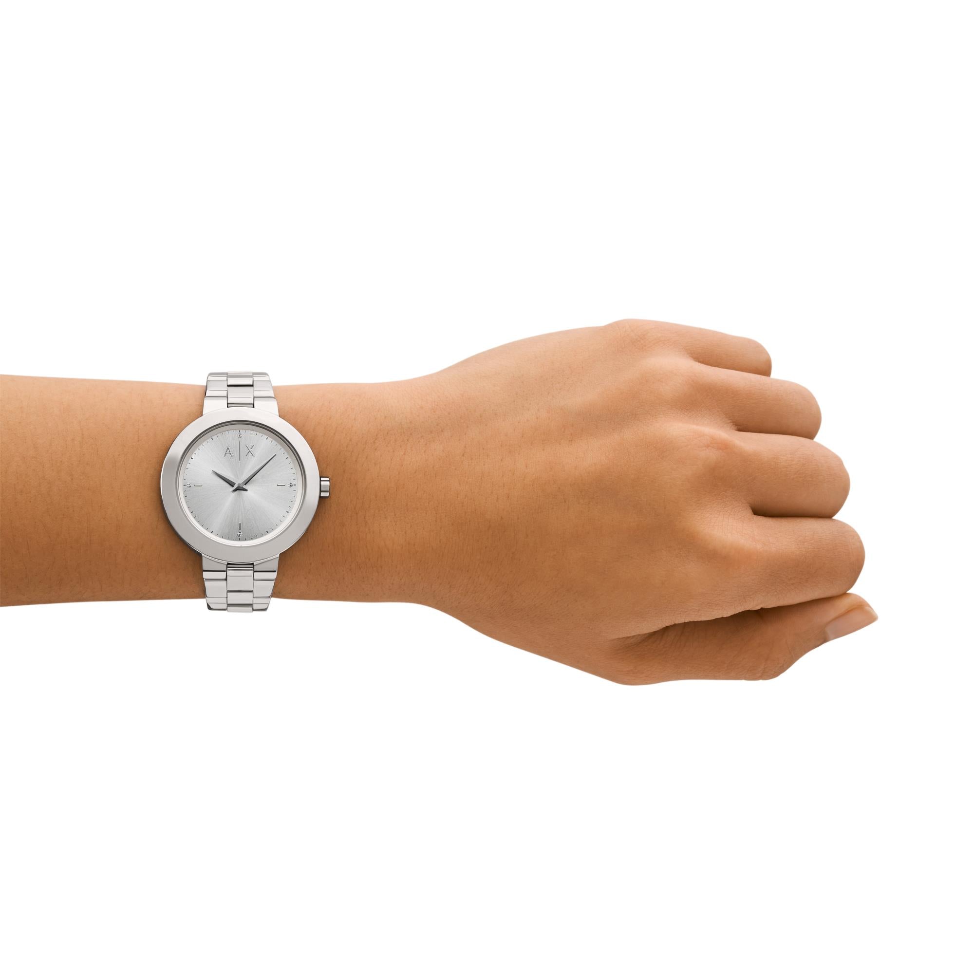 Armani Exchange Jackie 36mm Silver Dial Steel Ladies Quartz Watch AX5170