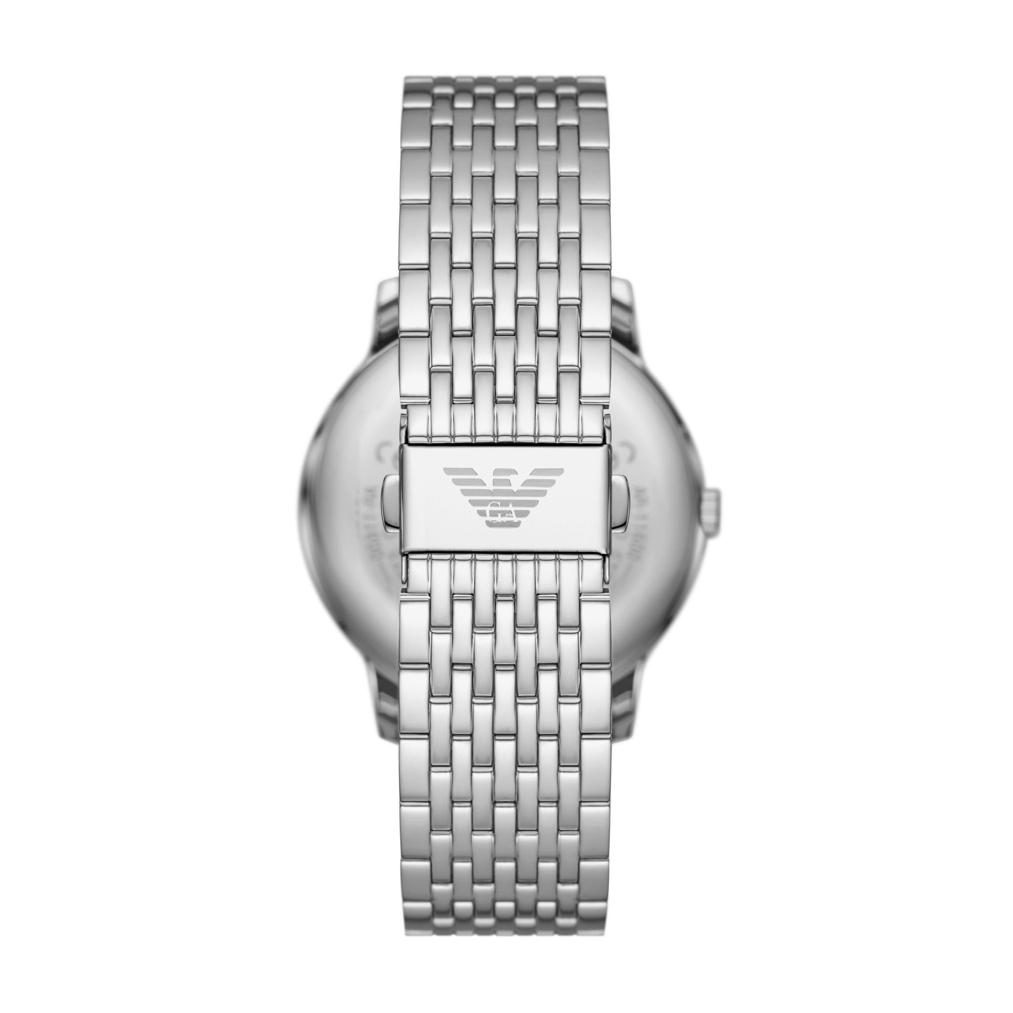 Emporio Armani Minimalist 42mm Black Dial Steel Mens Quartz Watch AR11600