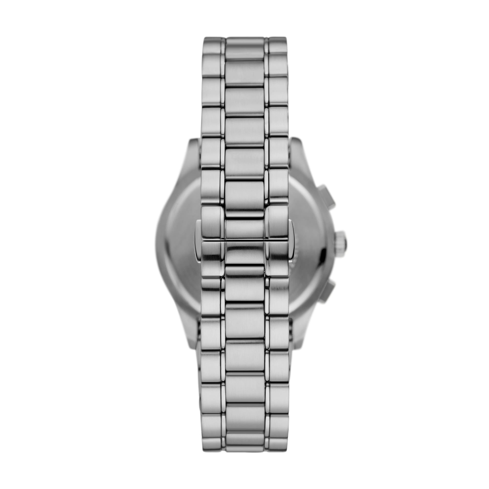 Emporio Armani Paolo 42mm Chronograph Black Dial Steel Mens Quartz Watch AR11602