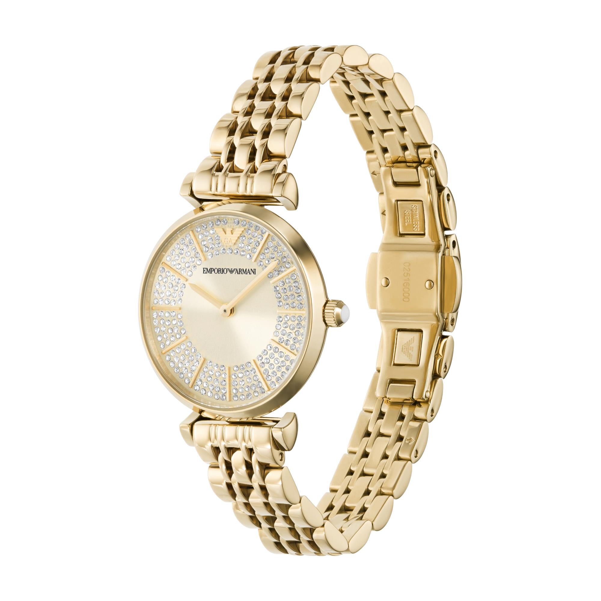 Emporio Armani Gianni T-BAR 32mm Cream Dial Ladies Quartz Watch AR11608