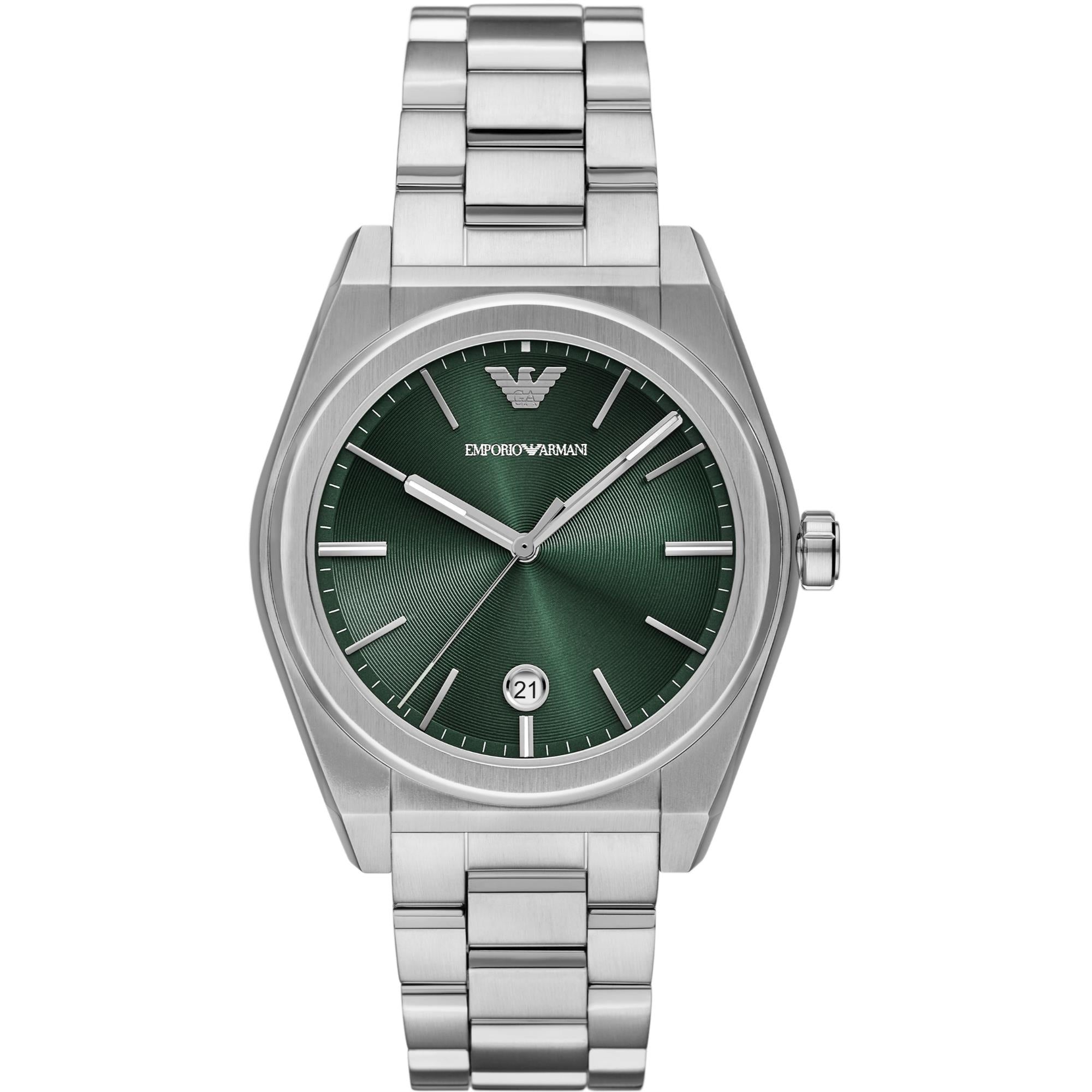 Emporio Armani Federico 41mm Grün Zifferblatt Stahl Herren Quarz Uhr AR11621