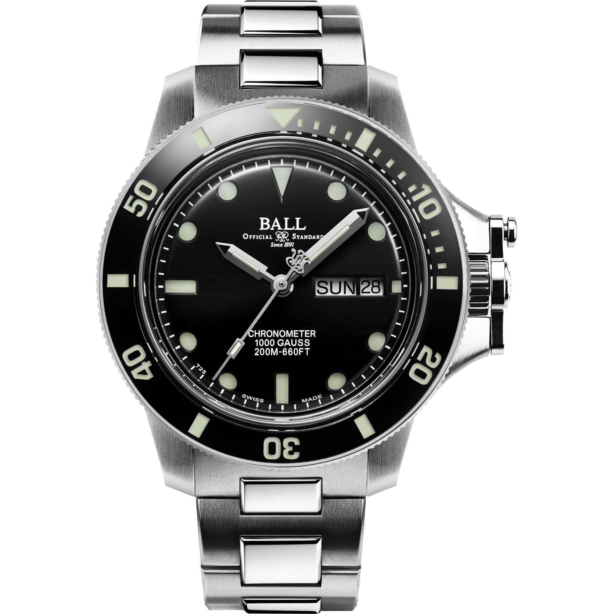 BALL Engineer Hydrocarbon Original Black Dial Stainless Steel Men’s Watch DM2118B-SCJ-BK - WatchNation