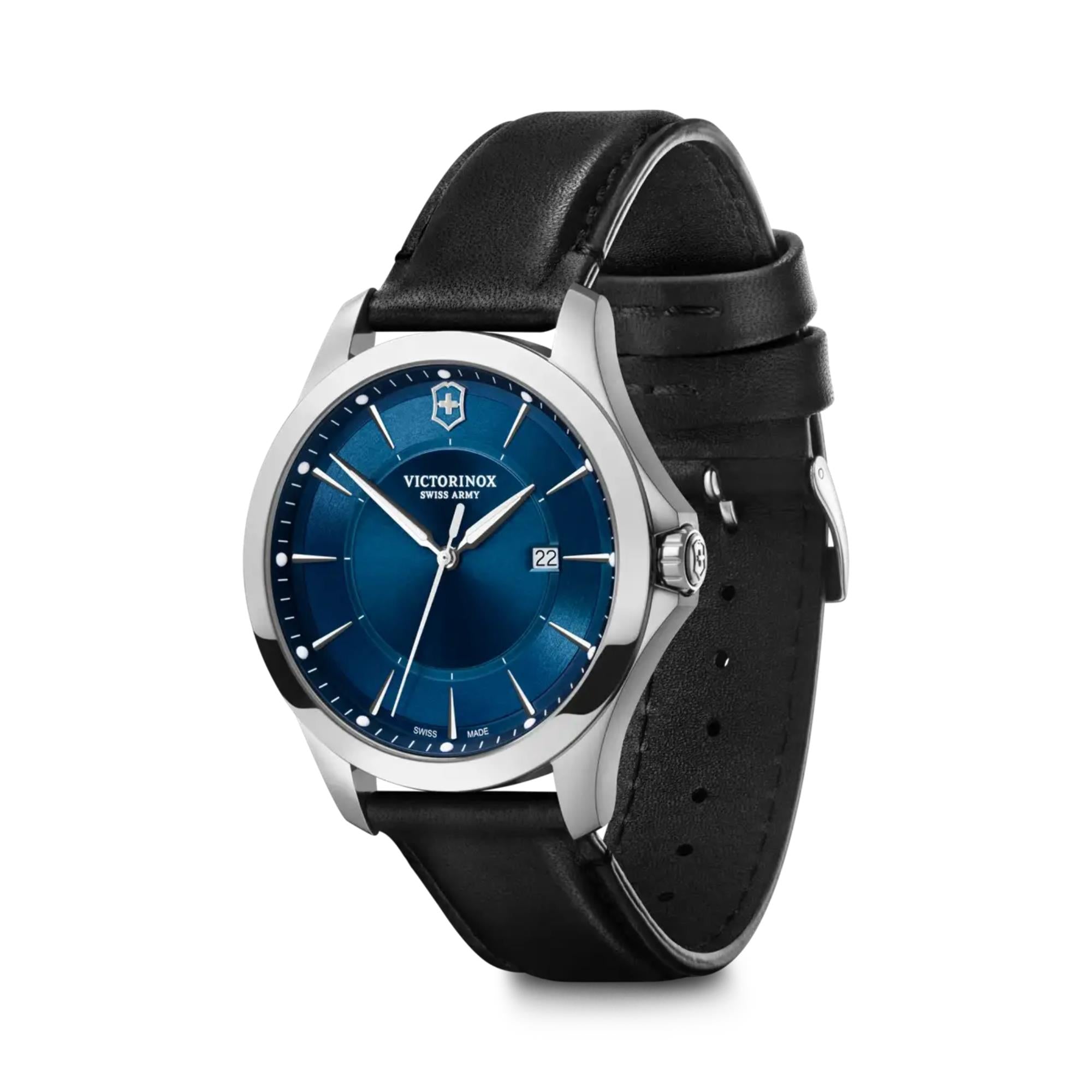 Victorinox Alliance 40mm Blue Dial Leather Mens Quartz Watch 241906