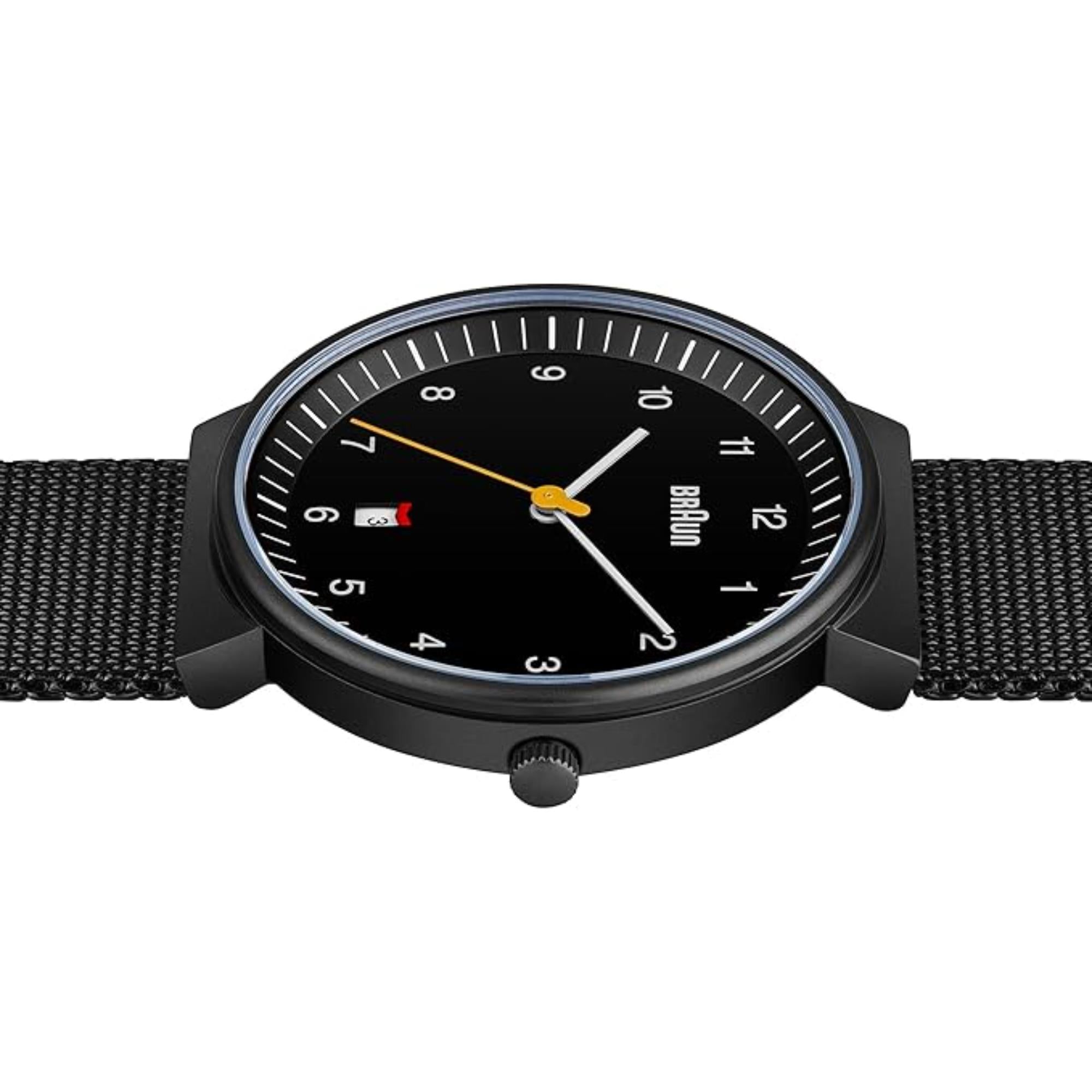 Braun Classic Schwarzes Zifferblatt Herrenarmbanduhr BN0032BKBKMHG
