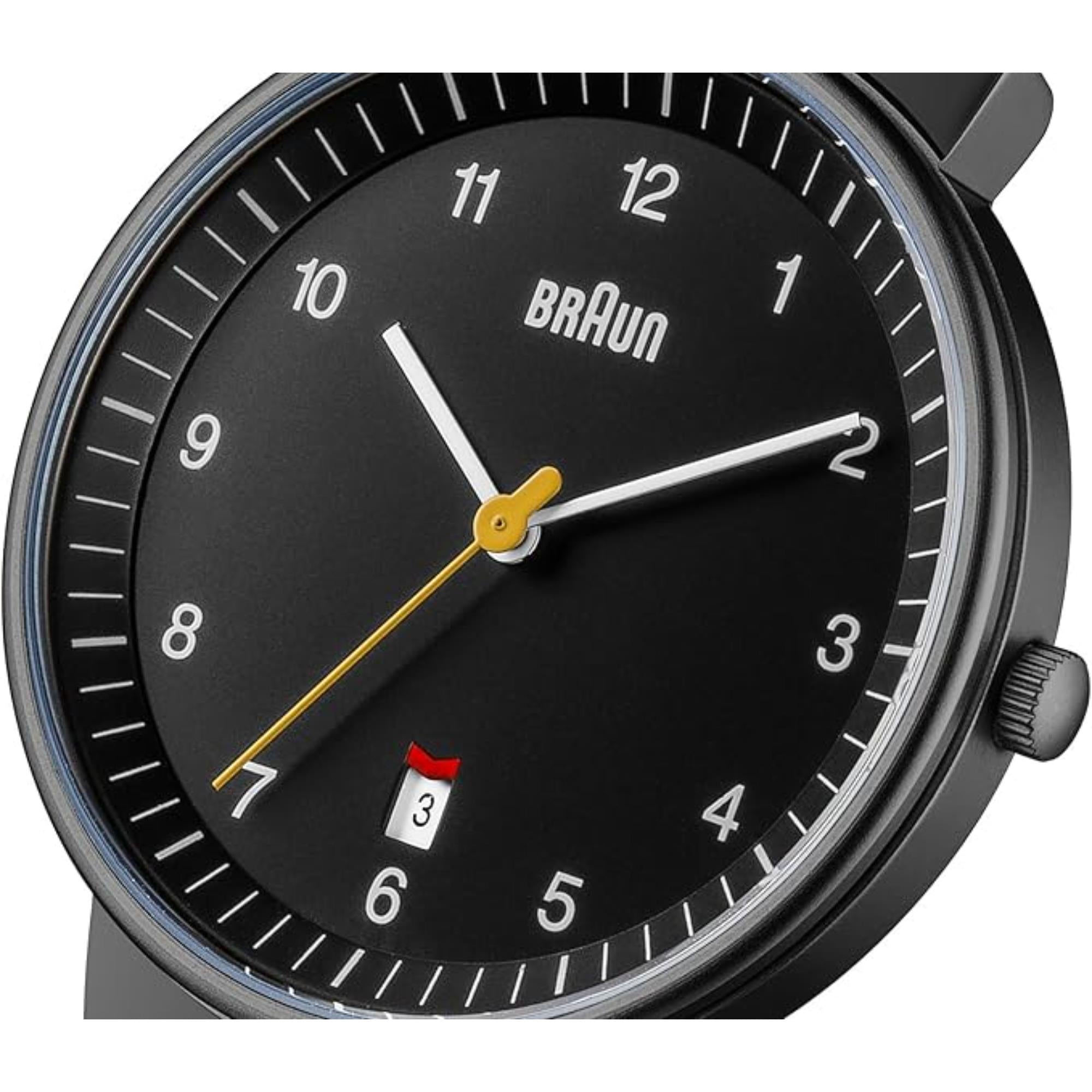 Braun Classic Schwarzes Zifferblatt Herrenarmbanduhr BN0032BKBKMHG