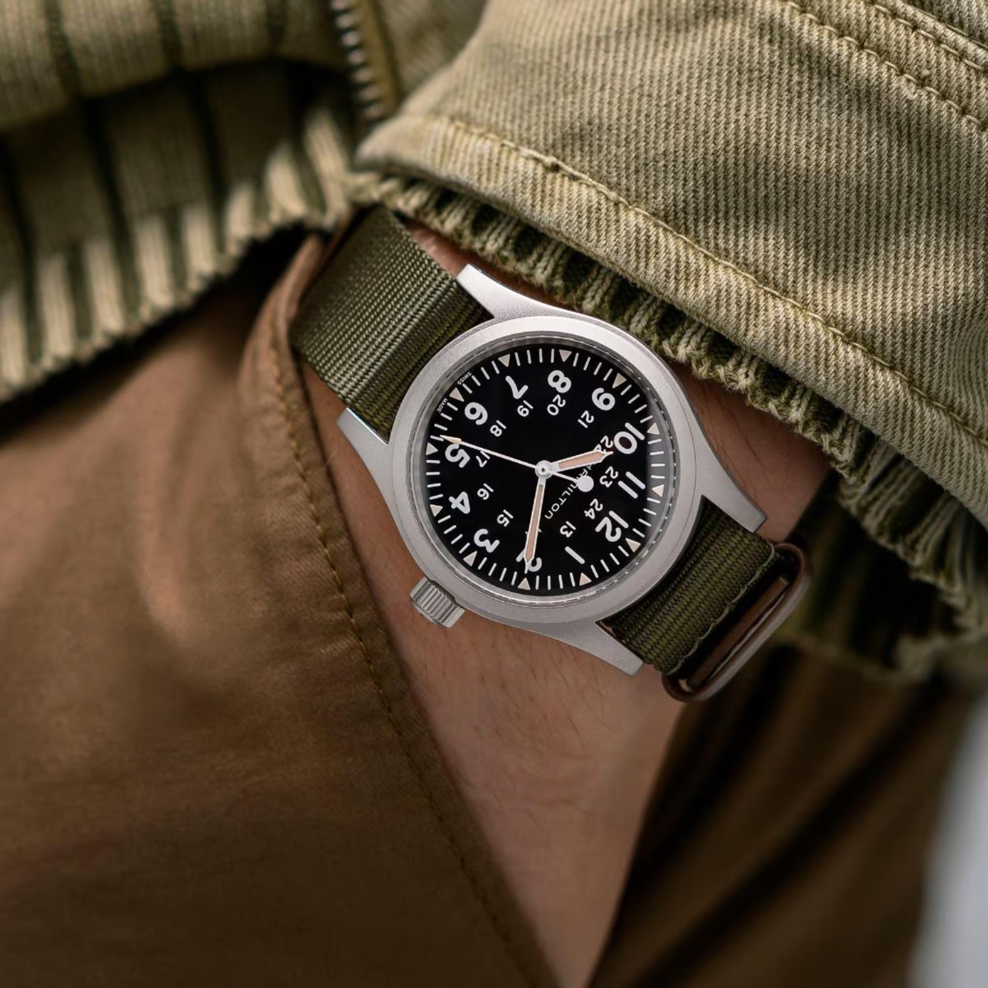 Hamilton Khaki Field Green NATO Textile Standard Watch Strap H600694102