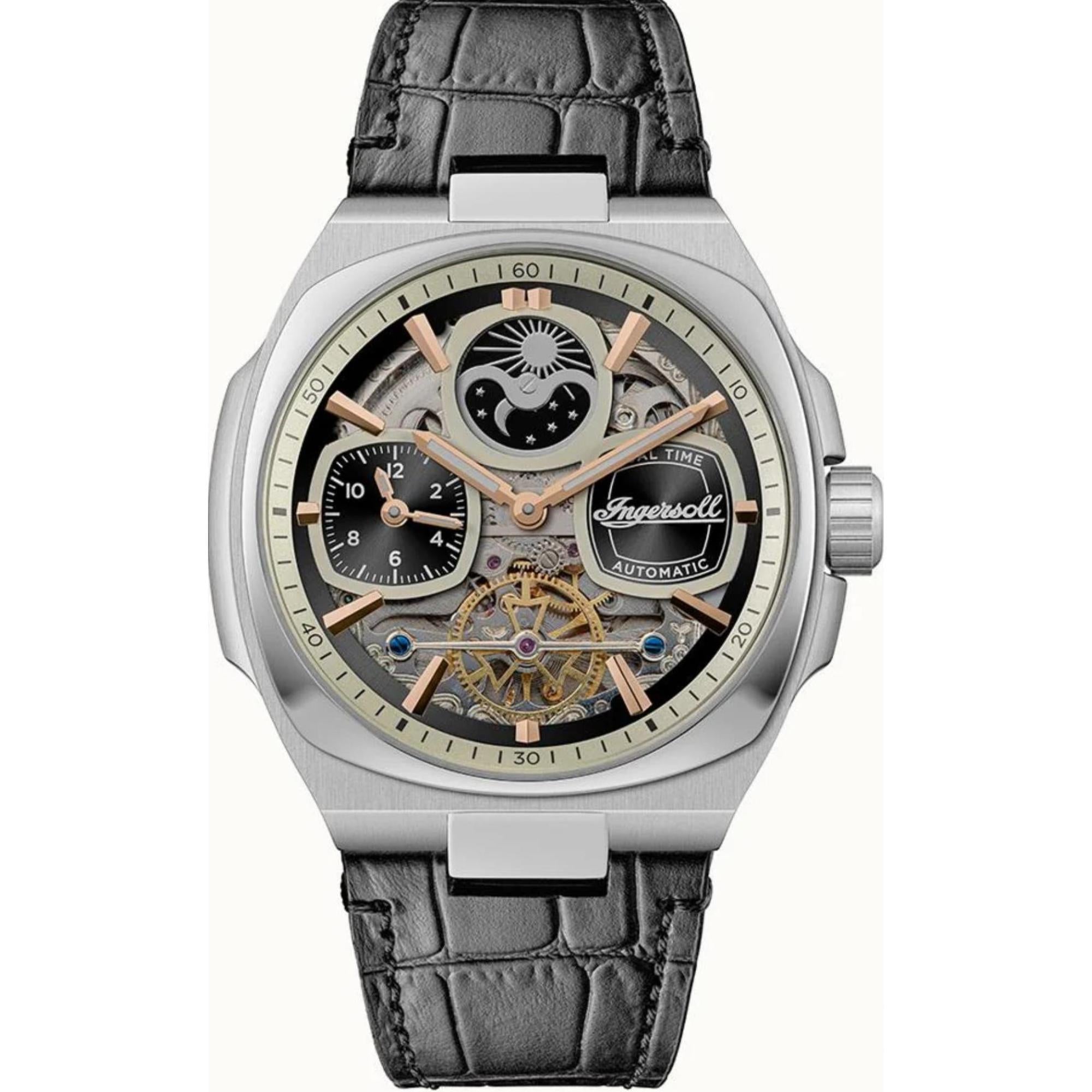Ingersoll 1892 The Spirit Automatik Herren Uhr Braunes Lederarmband I15801