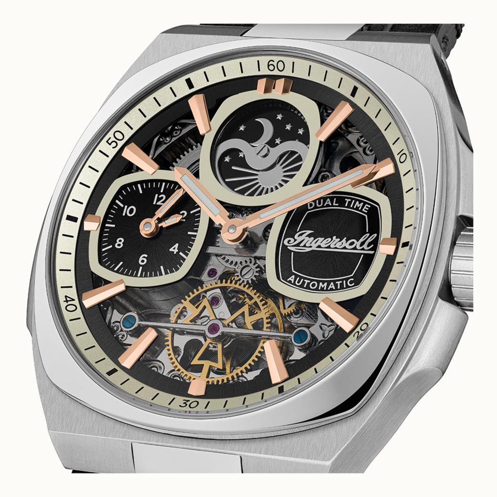 Ingersoll 1892 The Spirit Automatik Herren Uhr Braunes Lederarmband I15801