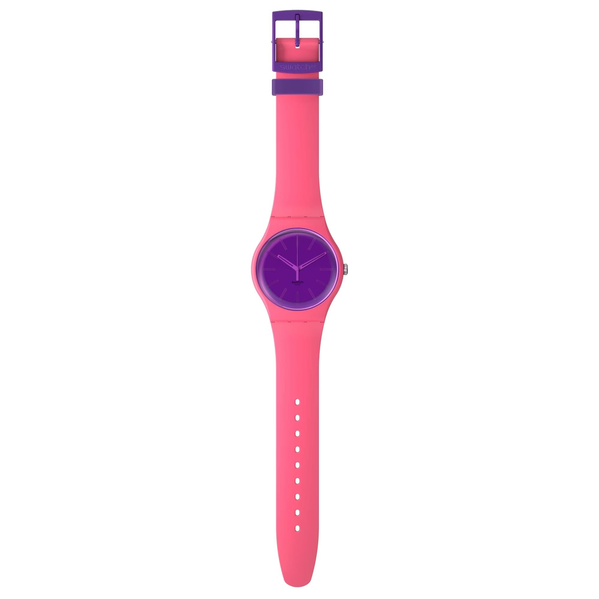 Swatch Berry Harmonious Purple Dial Silicone Watch SO29P102