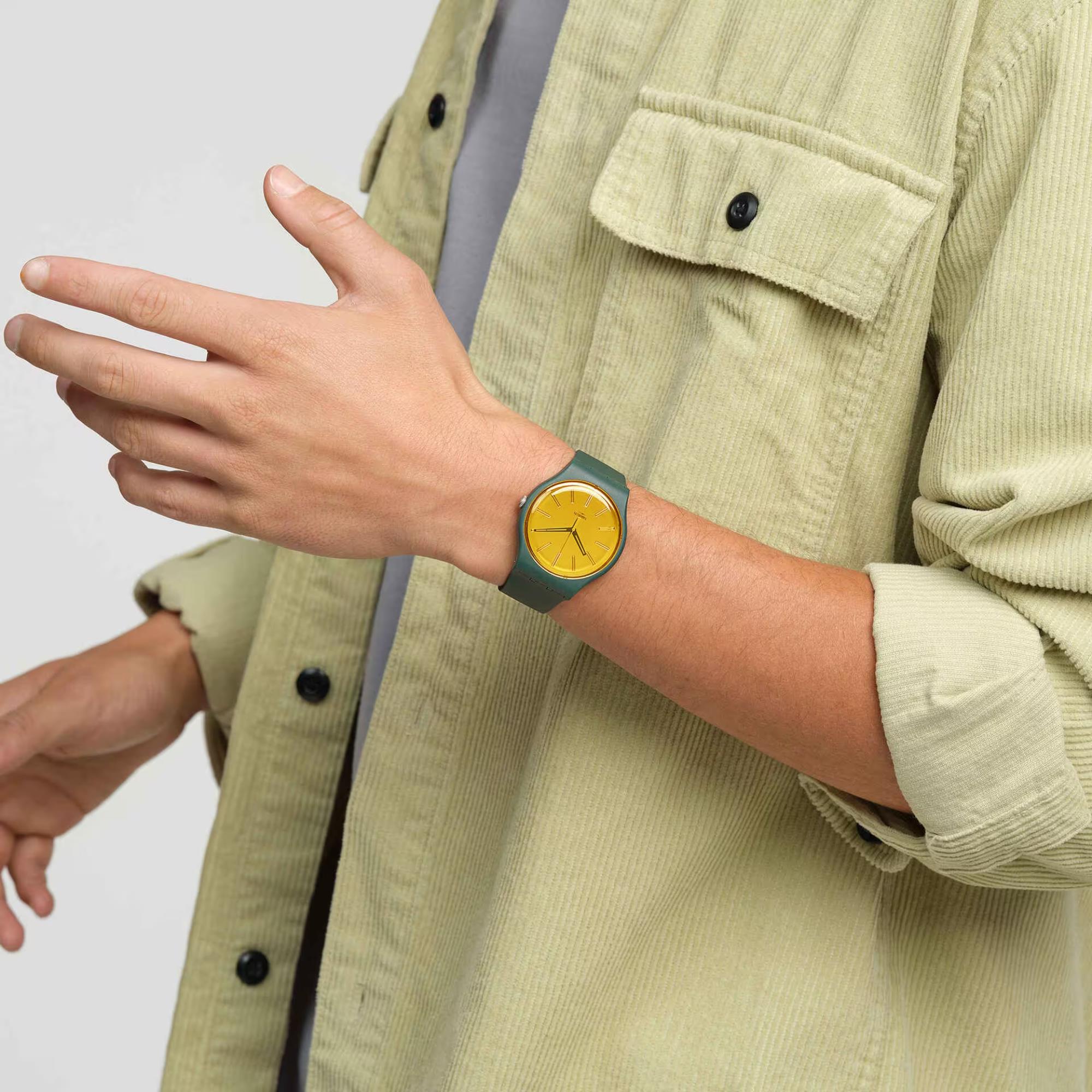 Swatch Gold In The Garden Gold Dial Watch SO29G103