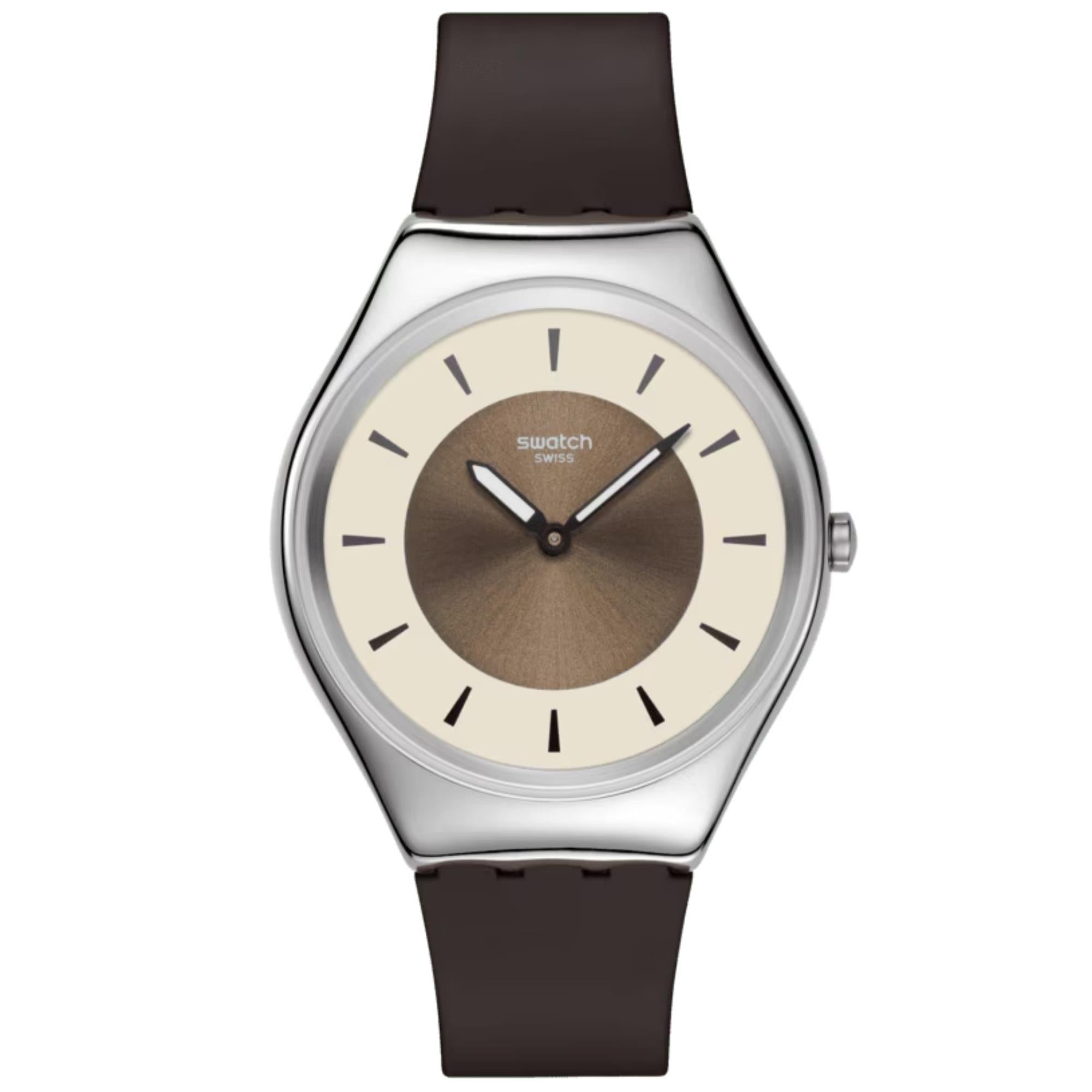 Swatch Hazel Delight Bronze Dial Silicone Watch SYXS158