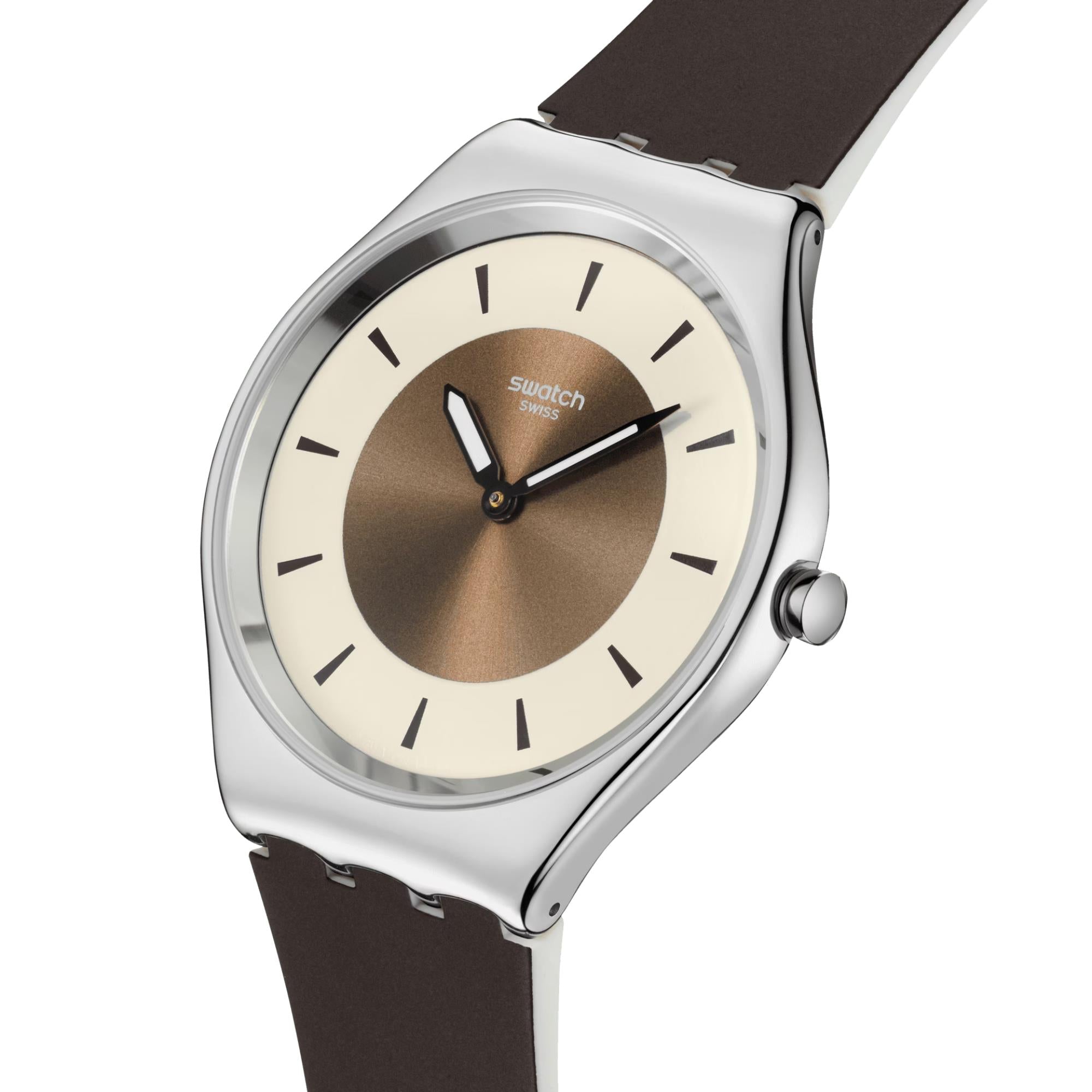 Swatch Hazel Delight Bronze Dial Silicone Watch SYXS158