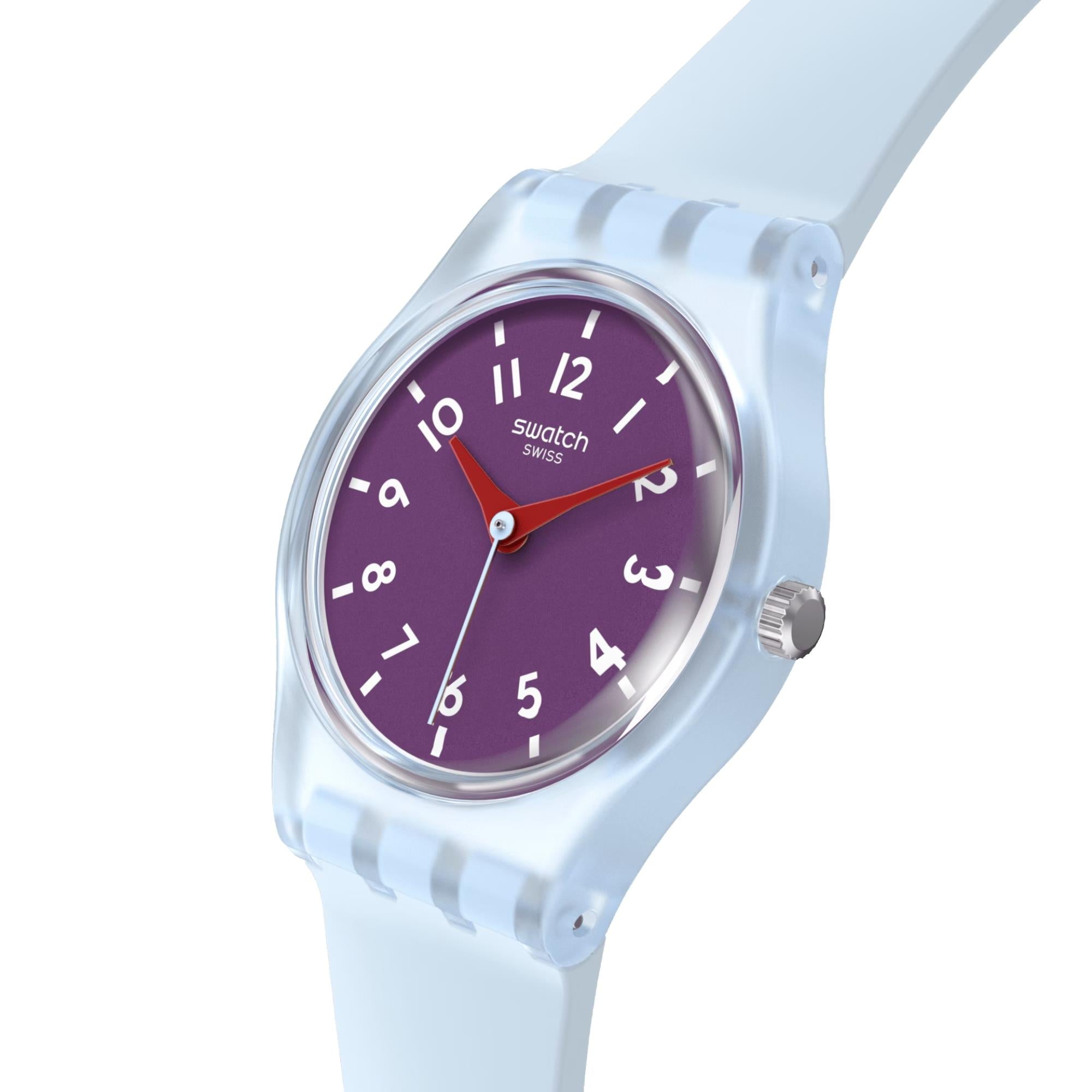 Swatch Powder Plum Lila Zifferblatt Uhr LL126