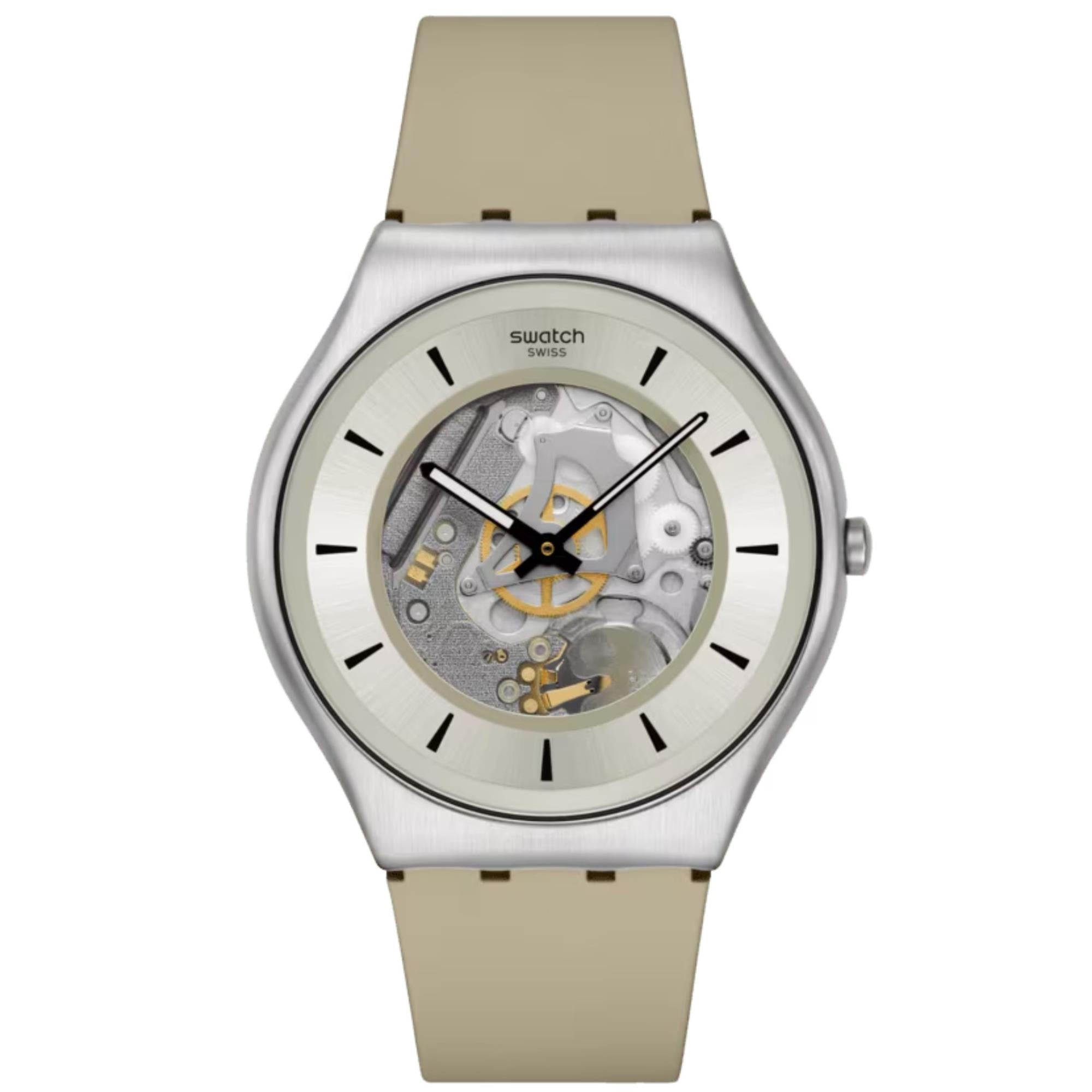 Swatch Quartzicle Grey Dial Silicone Strap Unisex Watch SS07S145