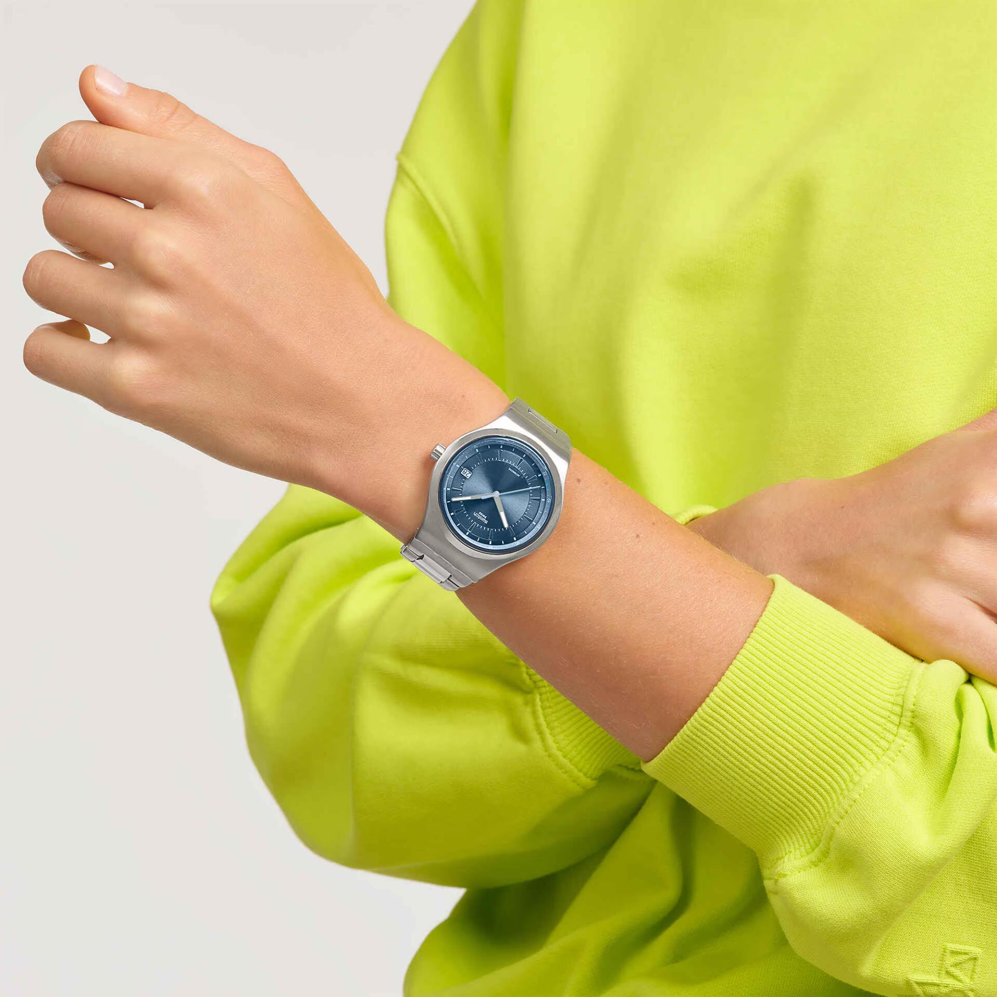 Swatch Shimmer At Dusk Blue Dial Watch YIS435G