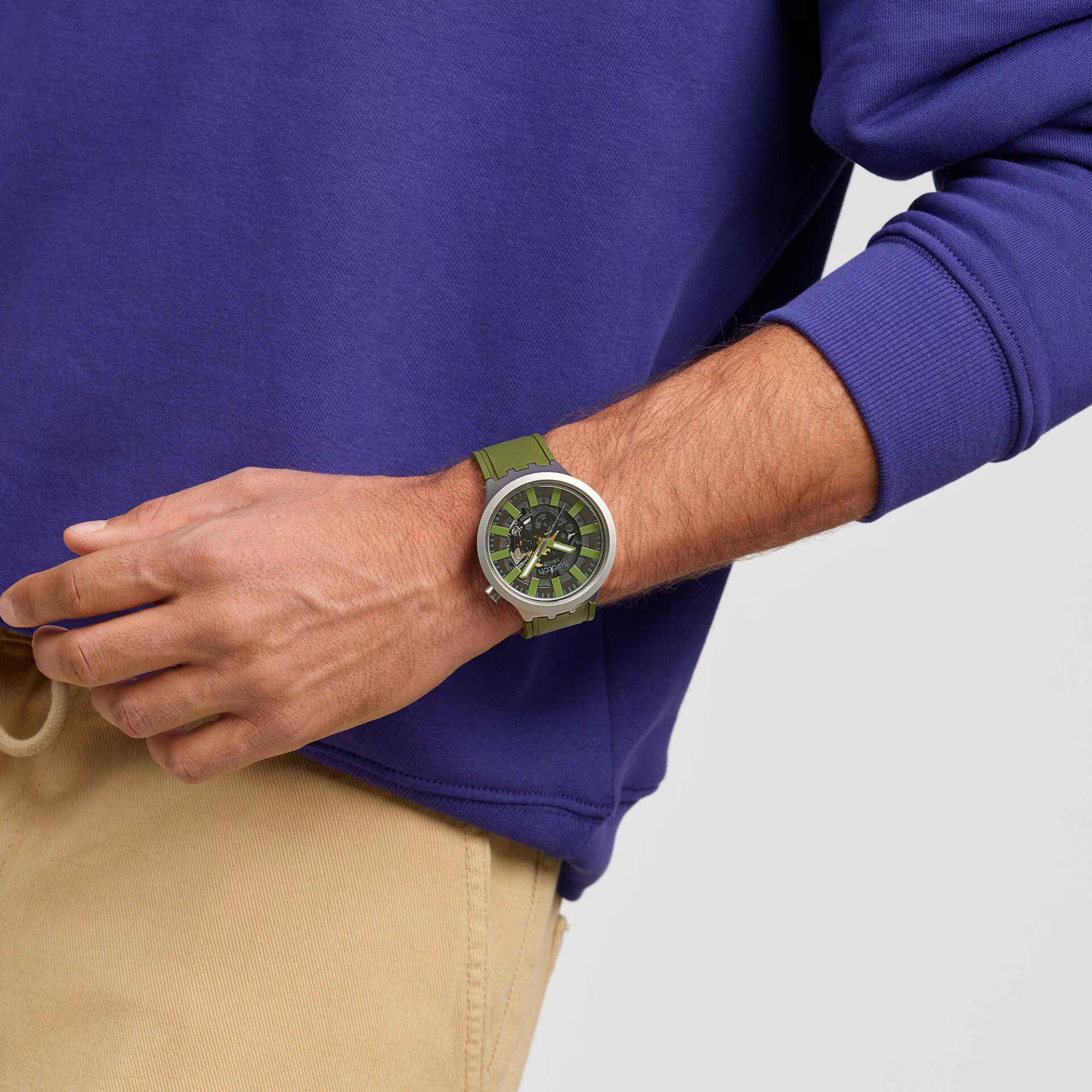 Swatch Thru The Underbrush Green Dial Watch SB07S118