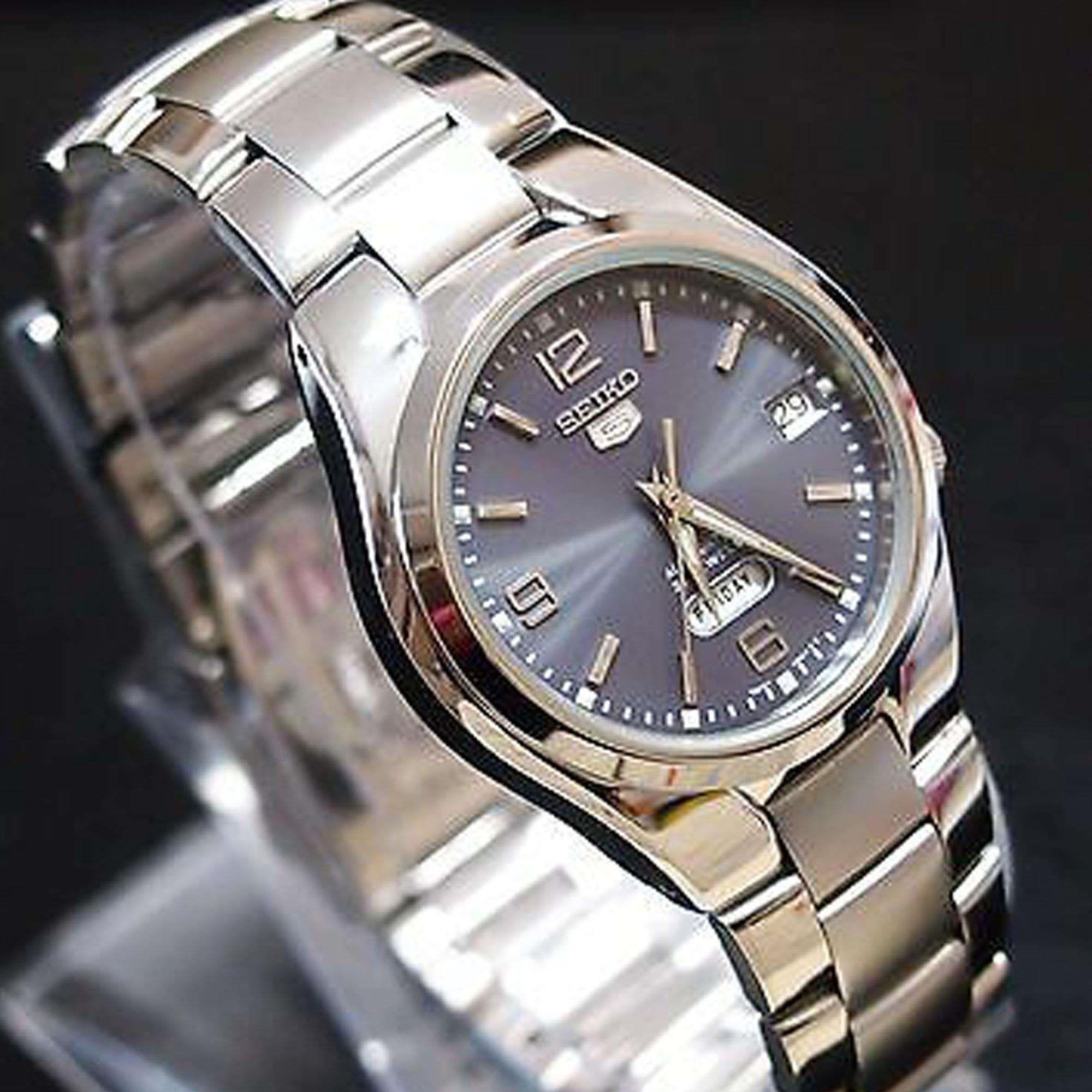 Seiko 5 Automatic Grey Dial Steel Strap Men's Watch SNK621K1