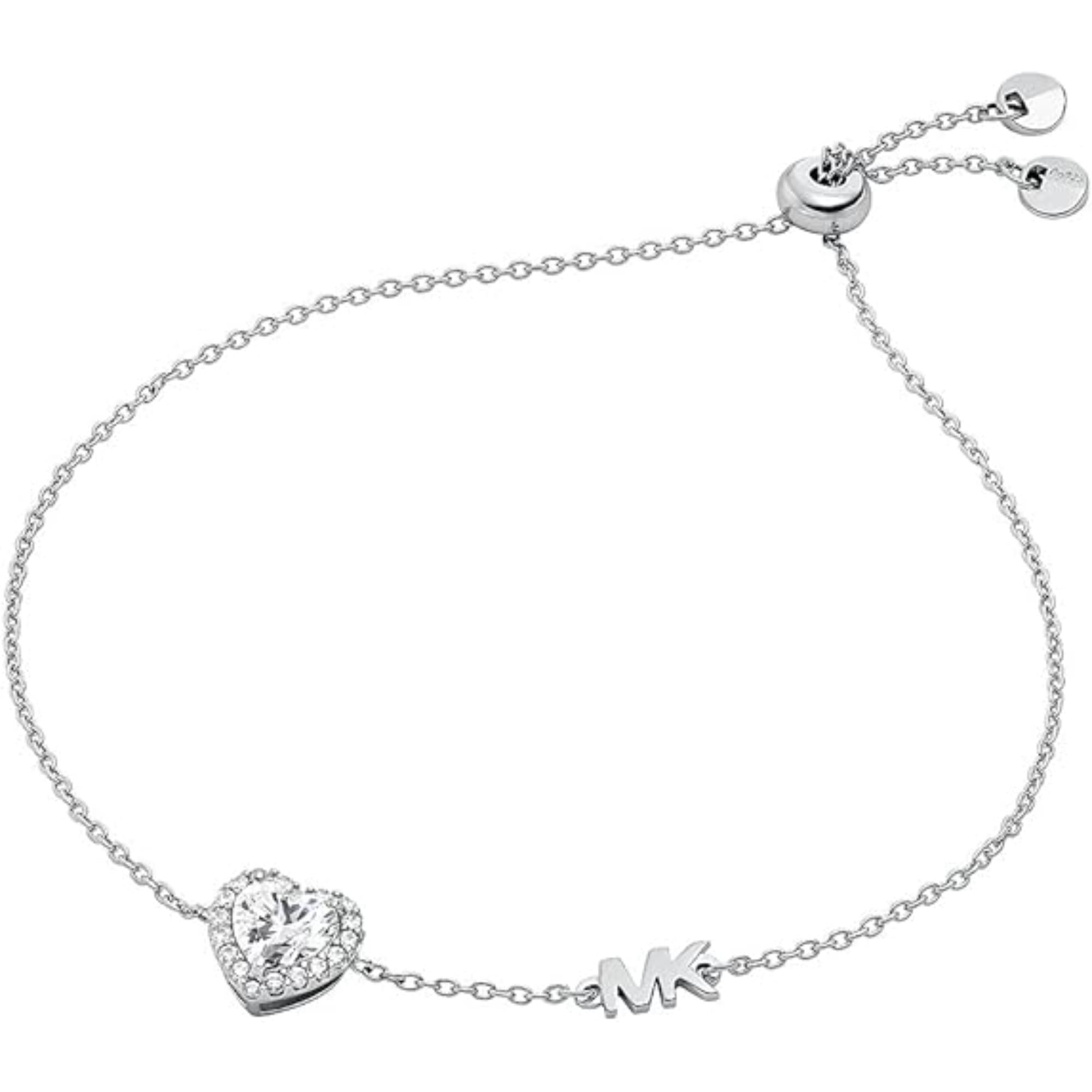 Michael Kors Sterling Silver Heart Slider Women's Bracelet MKC1518AN040