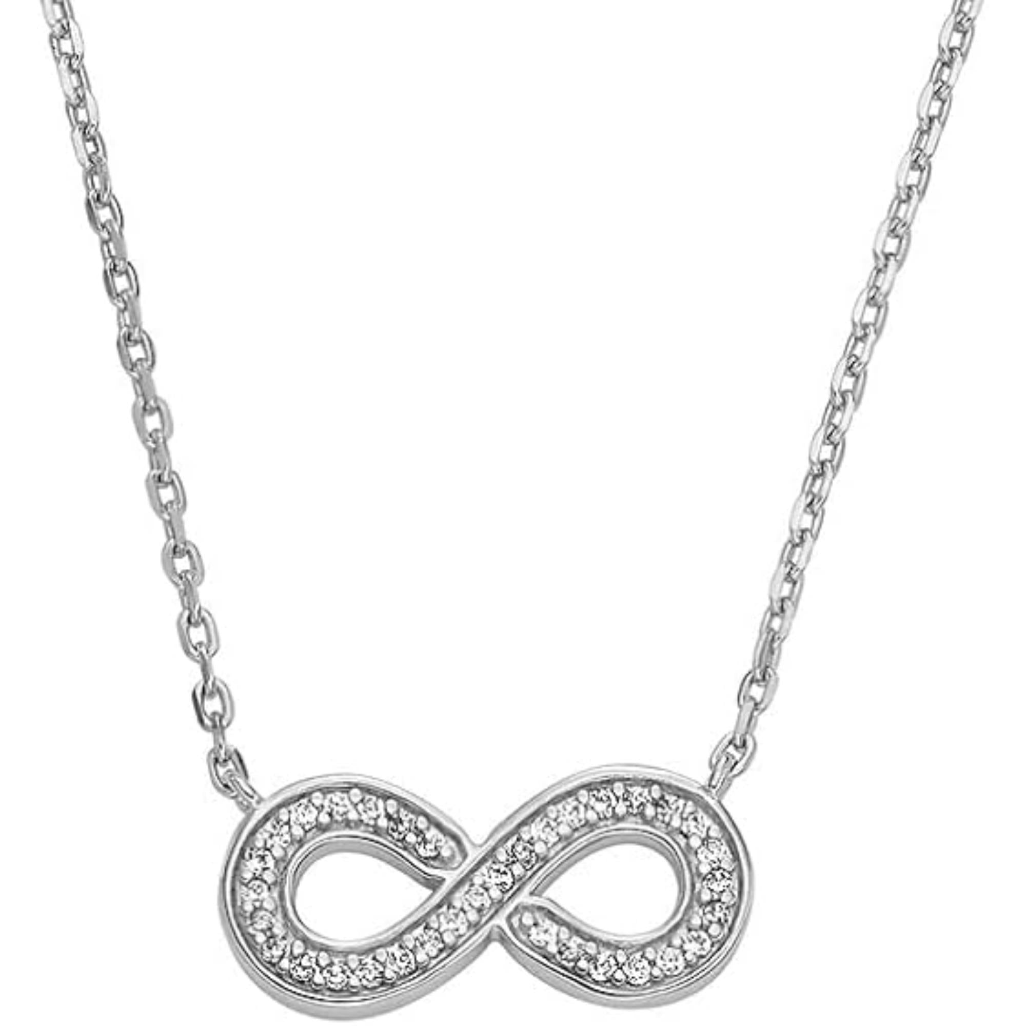 Fossil Infinity Silver Pendant Women's Necklace JFS00632040