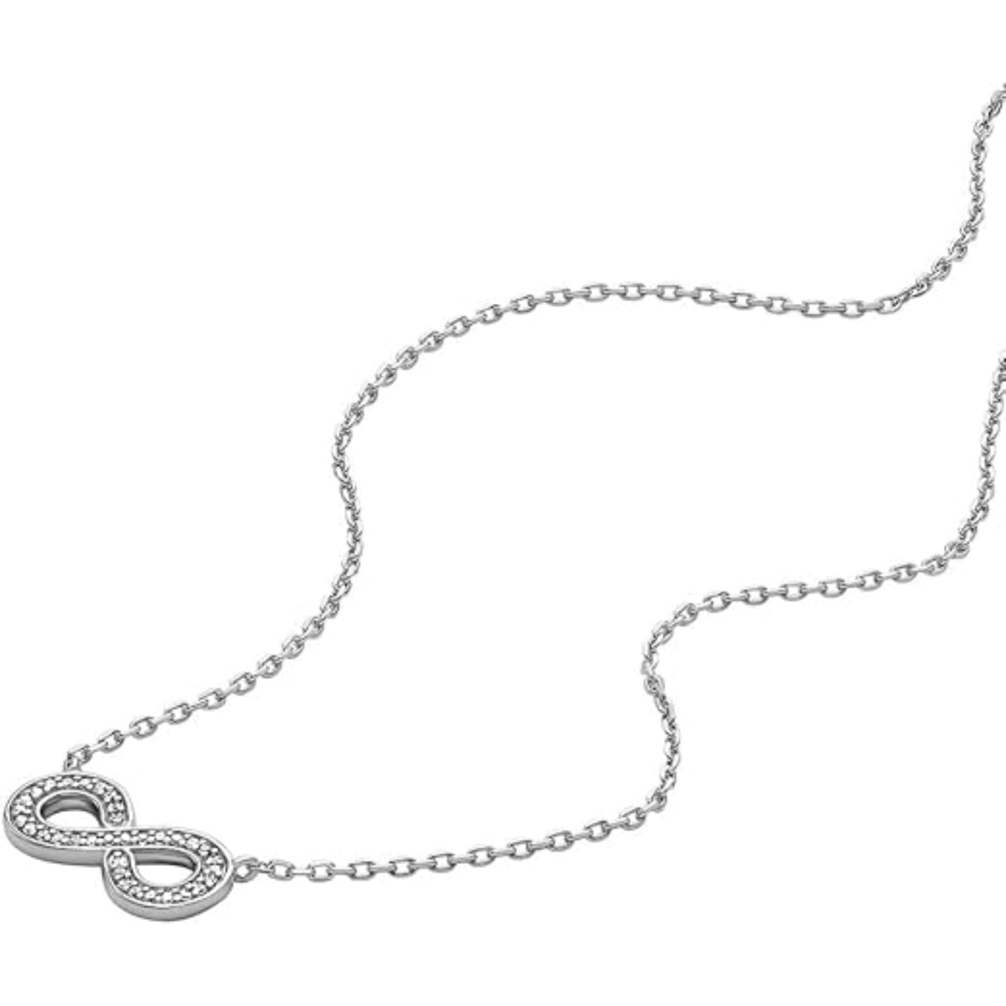 Fossil Infinity Silver Pendant Women's Necklace JFS00632040