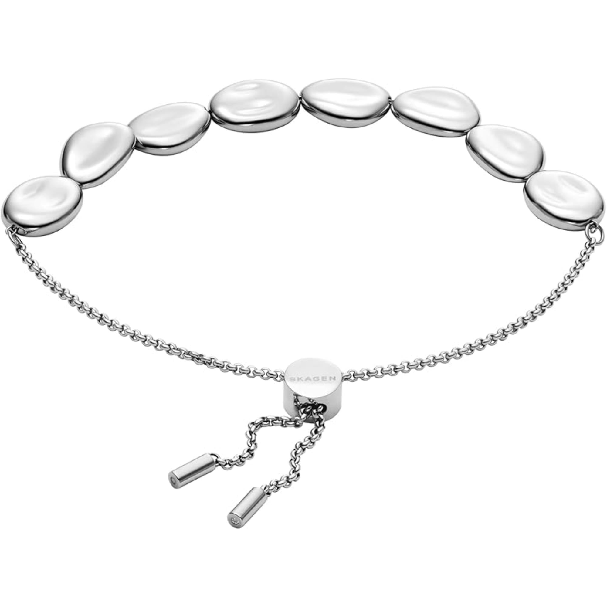 Skagen Anja Pebble Silber Edelstahl Perlenstation Damenarmband SKJ1832040