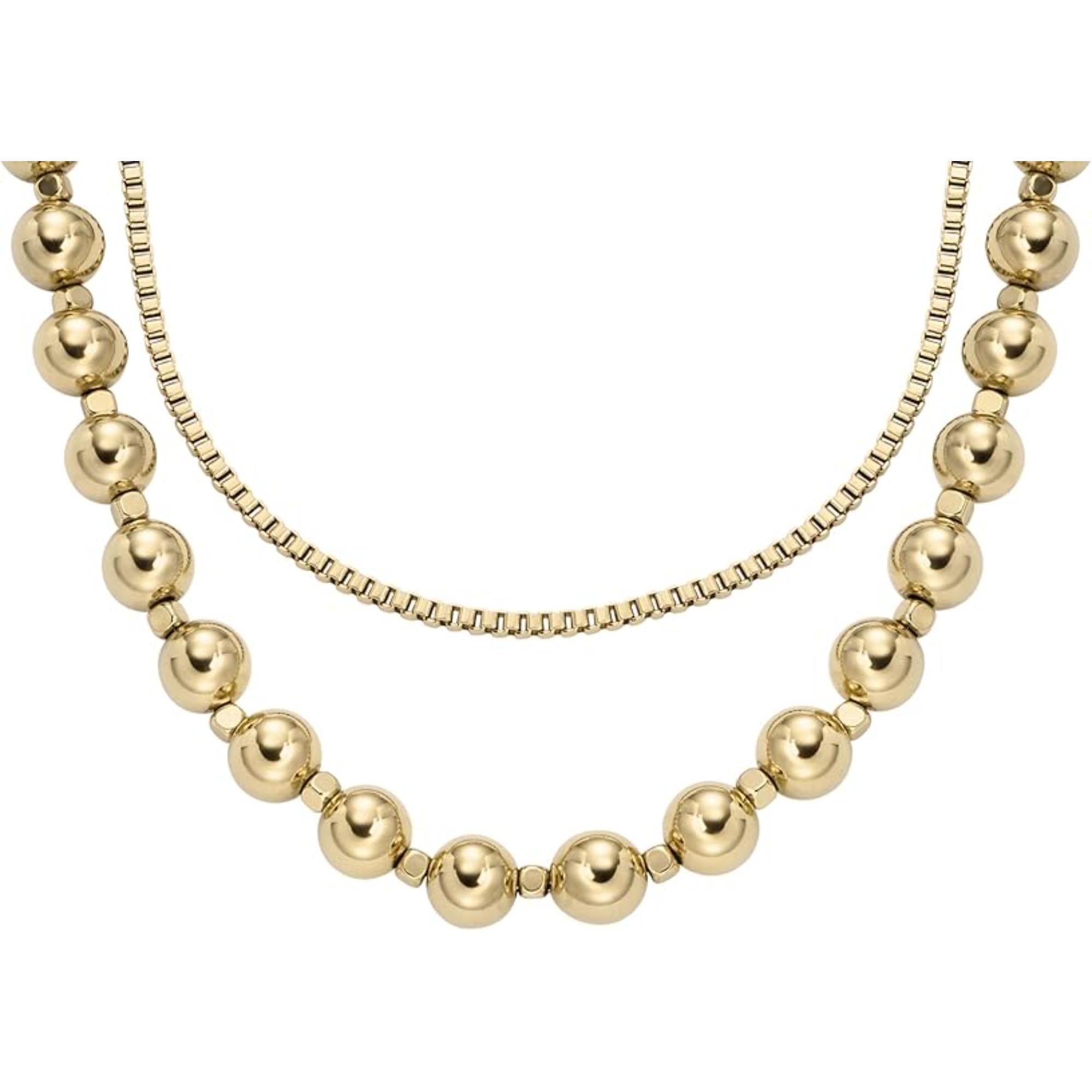 Fossil All Stacked Up Gold-Tone Women's Necklace JA7248710