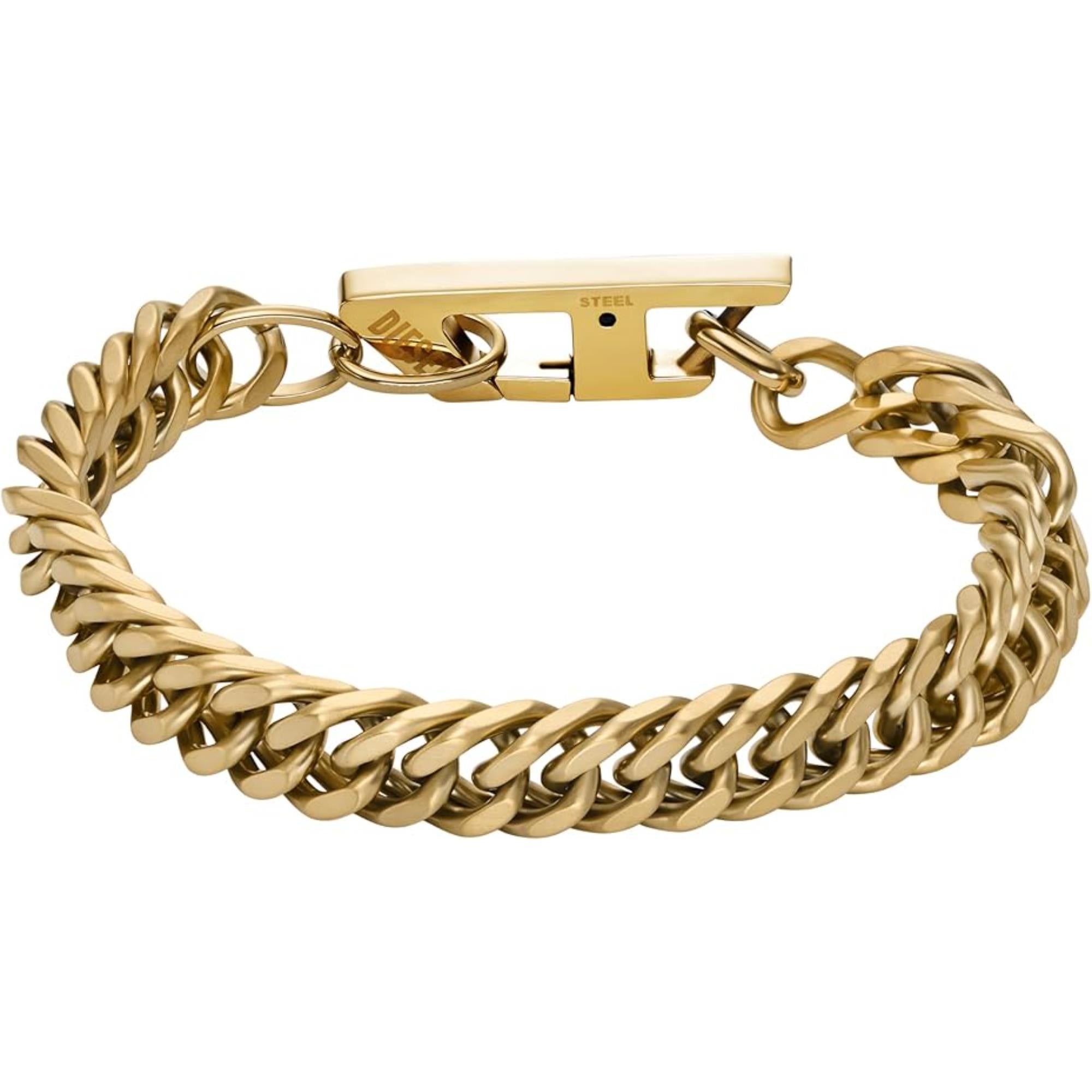 Diesel Matte Gold-Tone Stainless Steel Chain Link Bracelet DX1511710