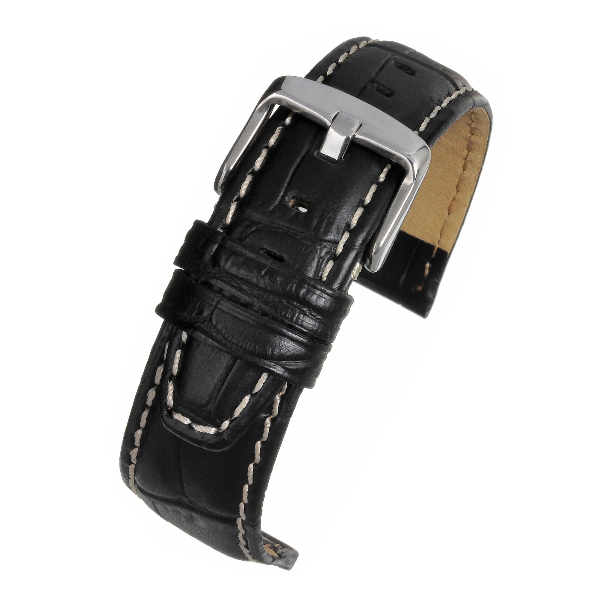 LBS Black Super Alligator with Nubuck Lining Strap WH600/20