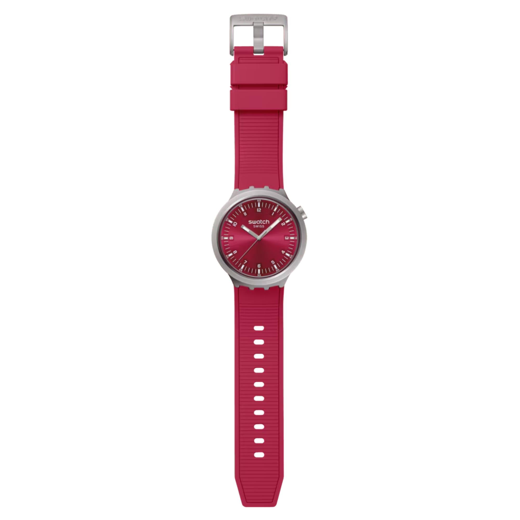 Swatch Big Bold Scarlett Shimmer Quartz Red Dial Steel Watch SB07S104