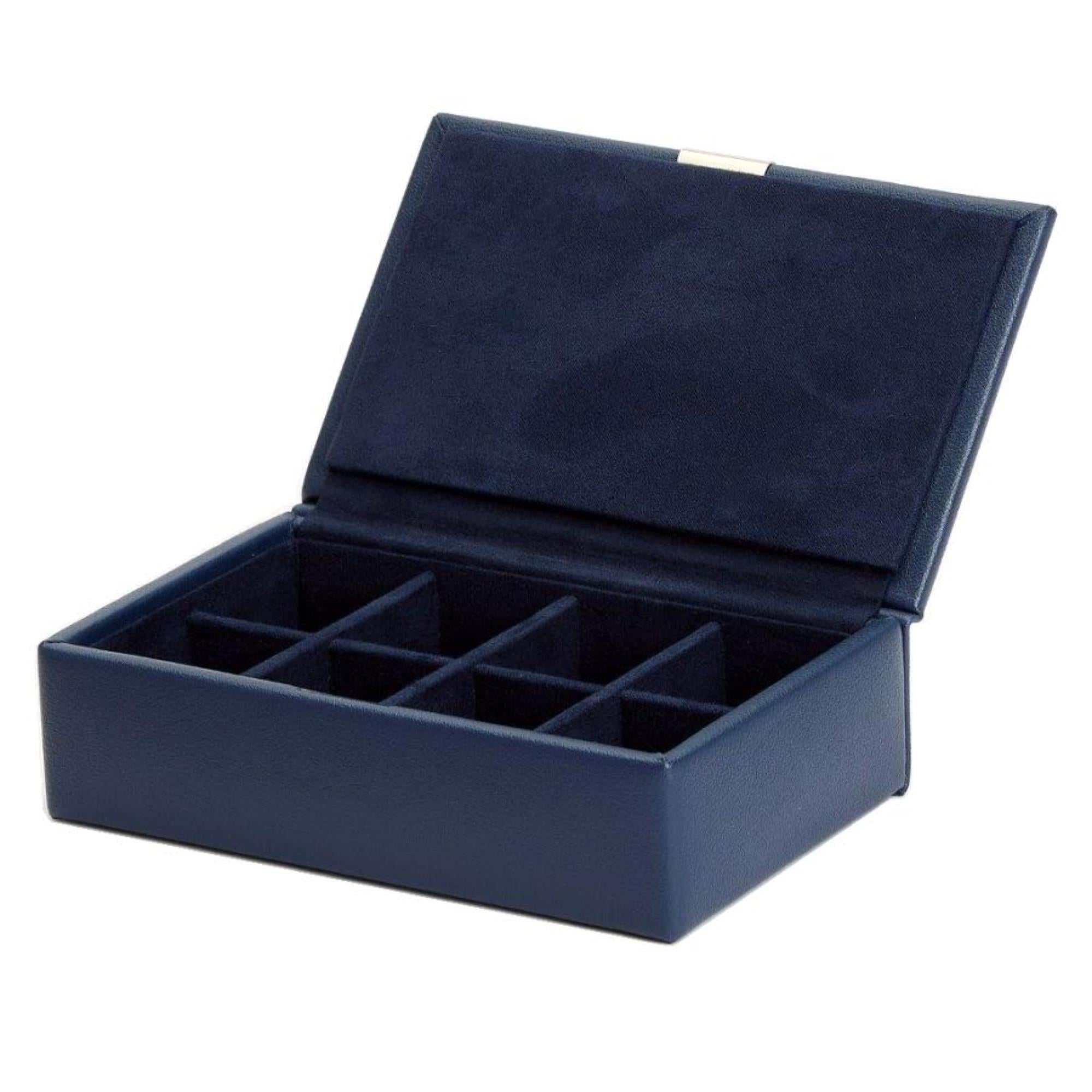 WOLF Heritage 8-teilige Manschettenknopfbox Marine Leder 290217