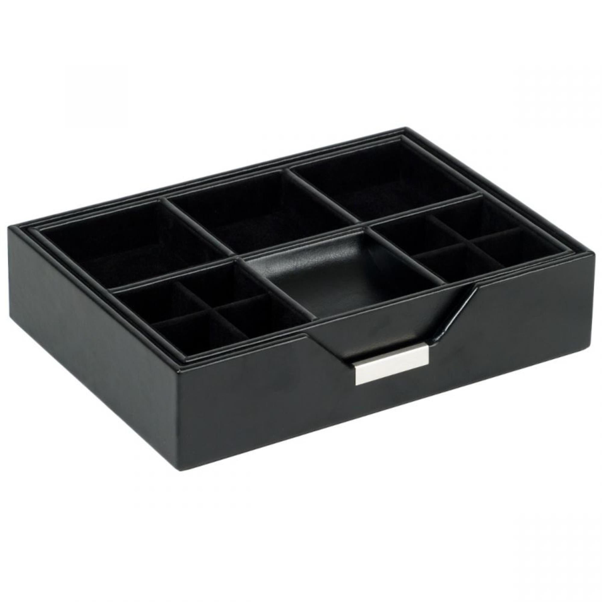 WOLF Heritage Set aus 2 Valet-Schalen Schwarz Leder 290302