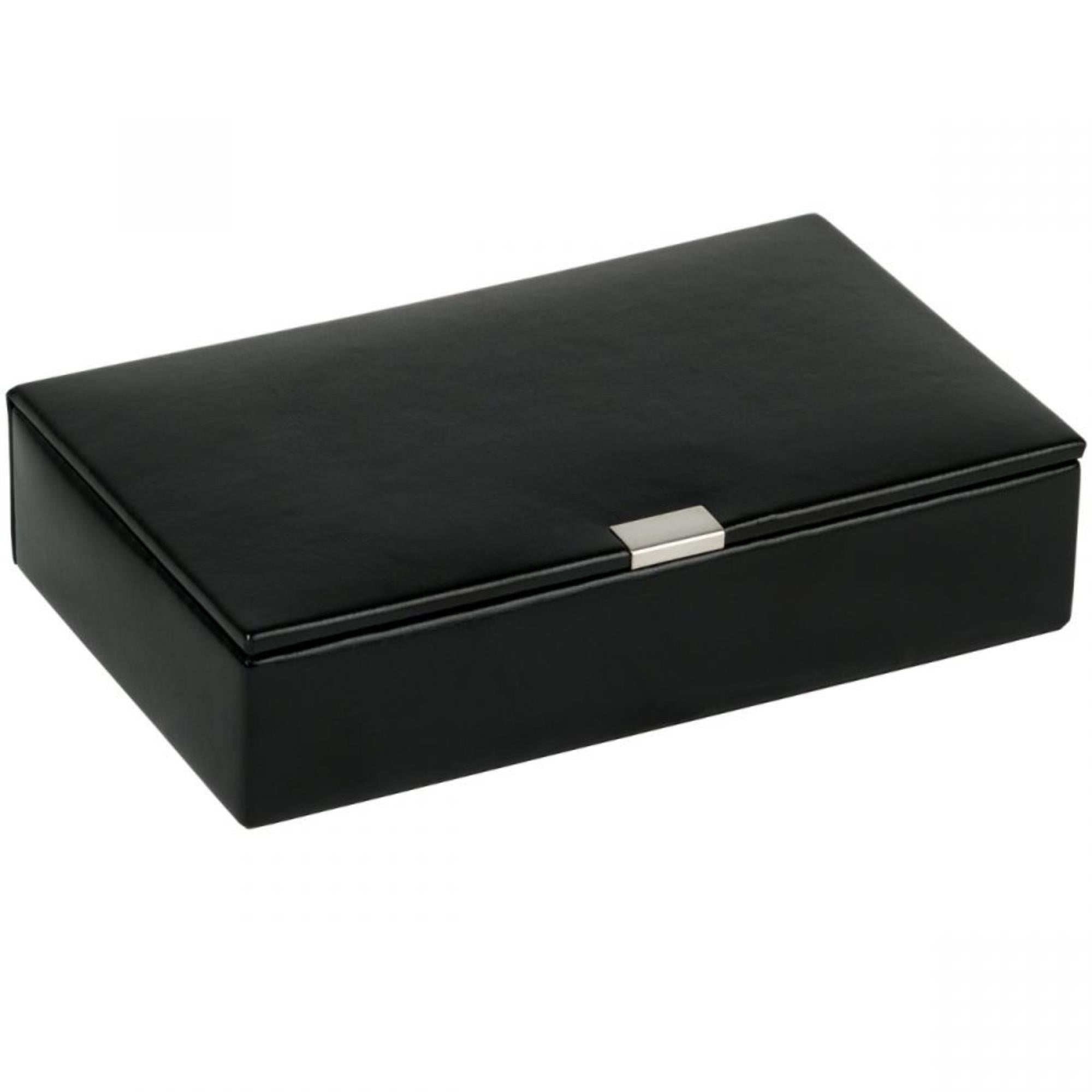 WOLF Heritage 15-teilige Manschettenknopfbox Schwarz Leder 290502