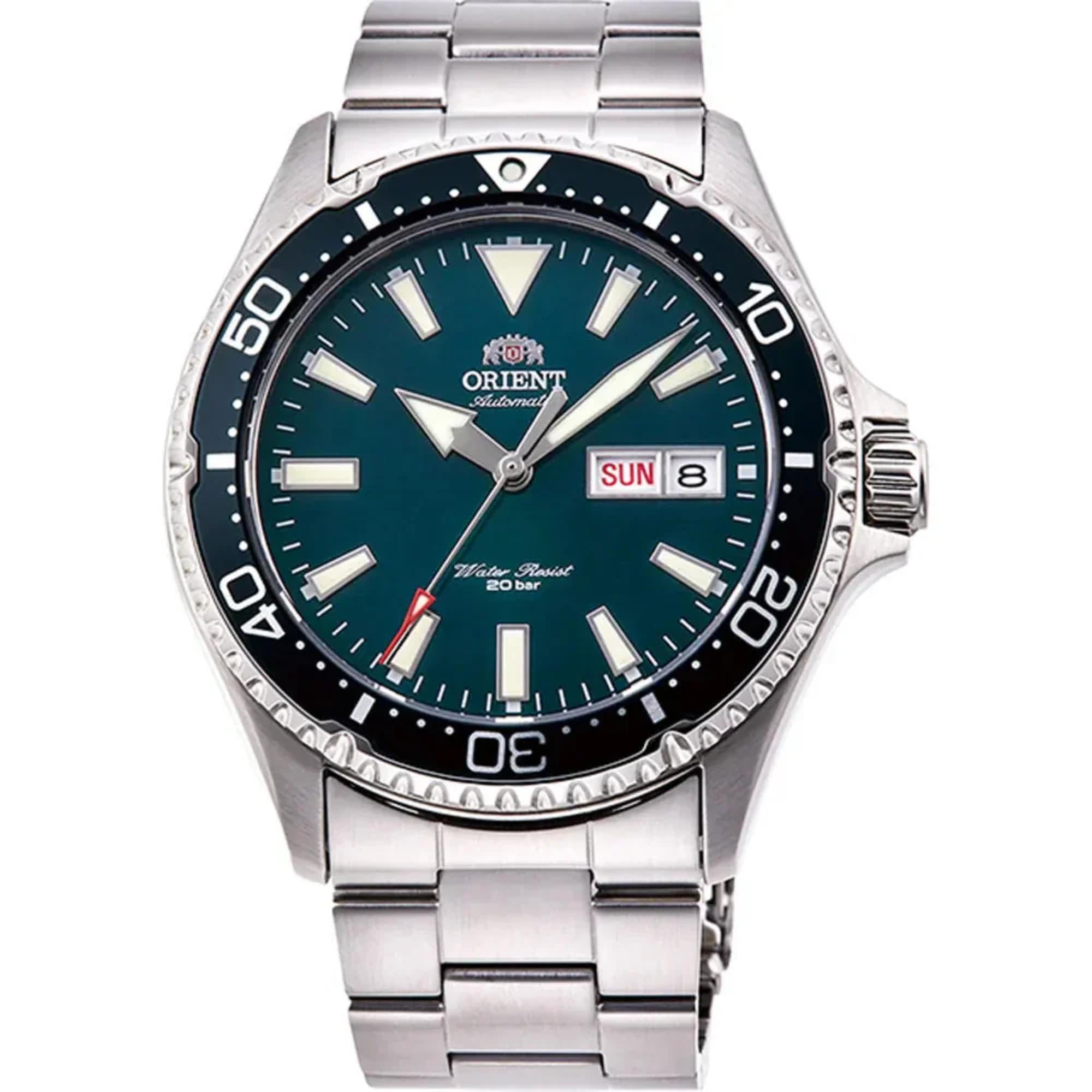 Orient Mako 42mm Grünes Zifferblatt Stahl Herren Automatik Uhr RA-AA0004E39B