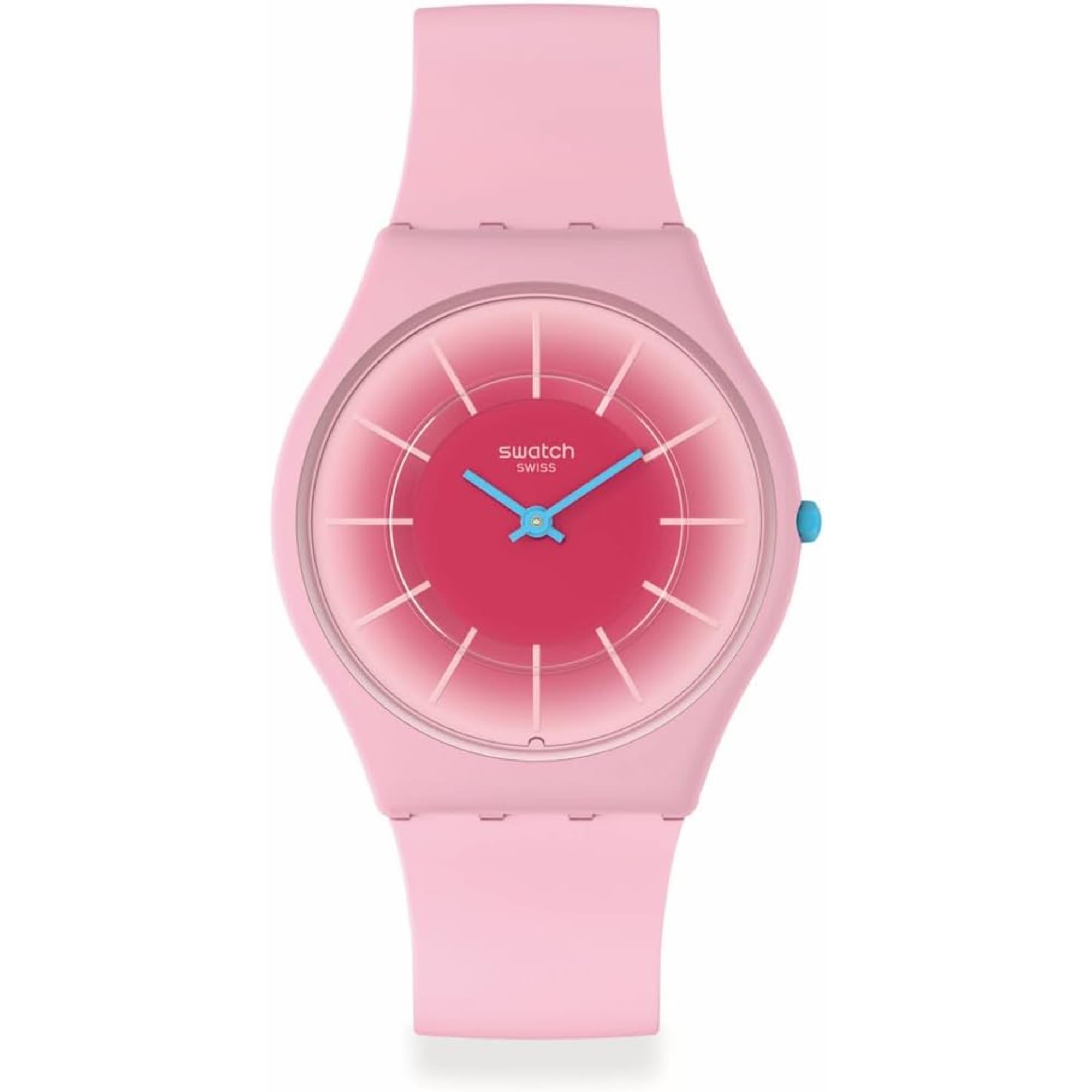 Montre Femme Swatch Radiantly Pink Quartz Cadran Rose SS08P110