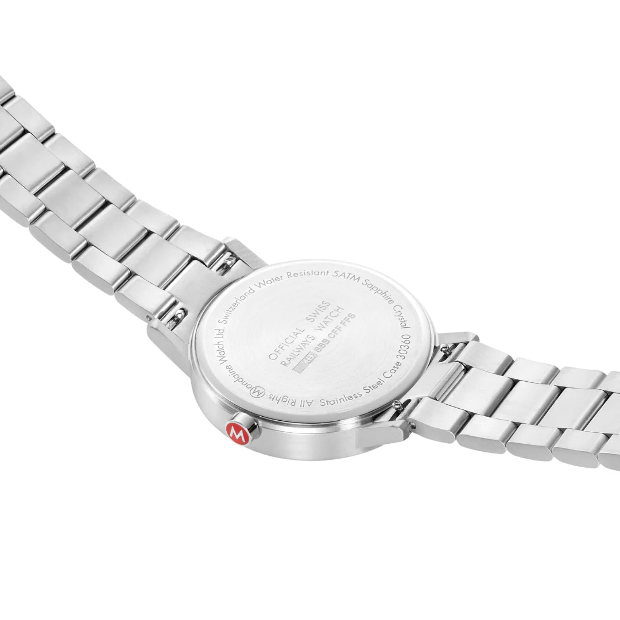 Mondaine Classic Weißes Zifferblatt Stahlarmband Uhr A660.30360.11SBJ