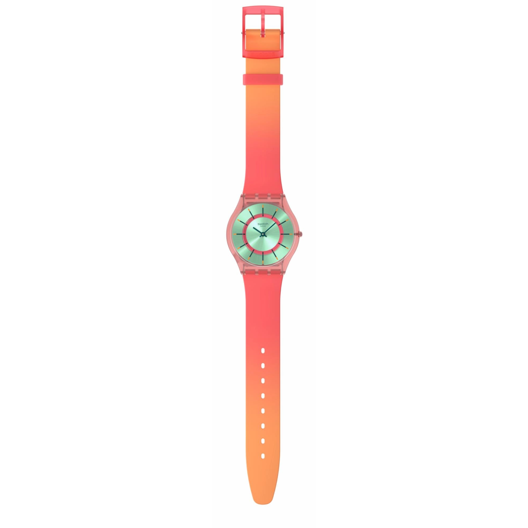 Swatch Minty Mango Dream Grünes Zifferblatt Silikonarmband Uhr SS08P111