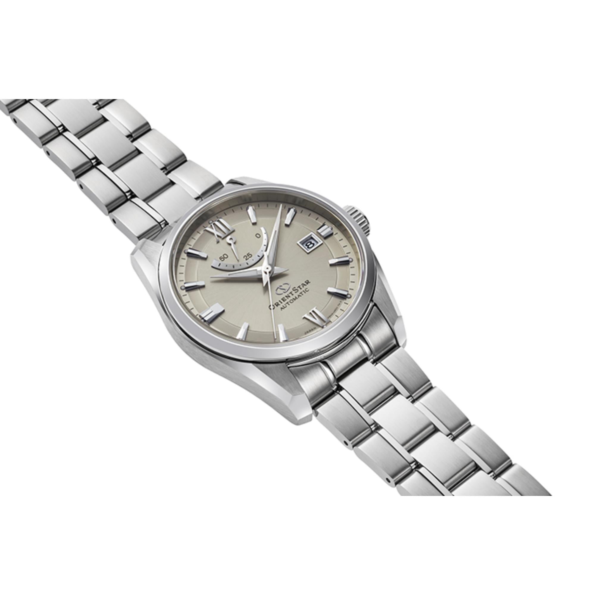 Orient Star Contemporary 38.5mm Power Reserve Gray Dial Steel Mens Automatic Watch RE-AU0110N00B