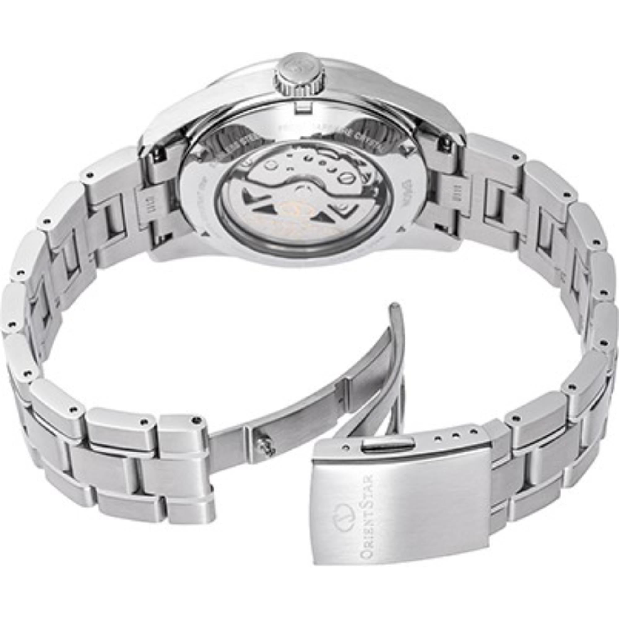 Orient Star Contemporary 38.5mm Power Reserve Gray Dial Steel Mens Automatic Watch RE-AU0110N00B