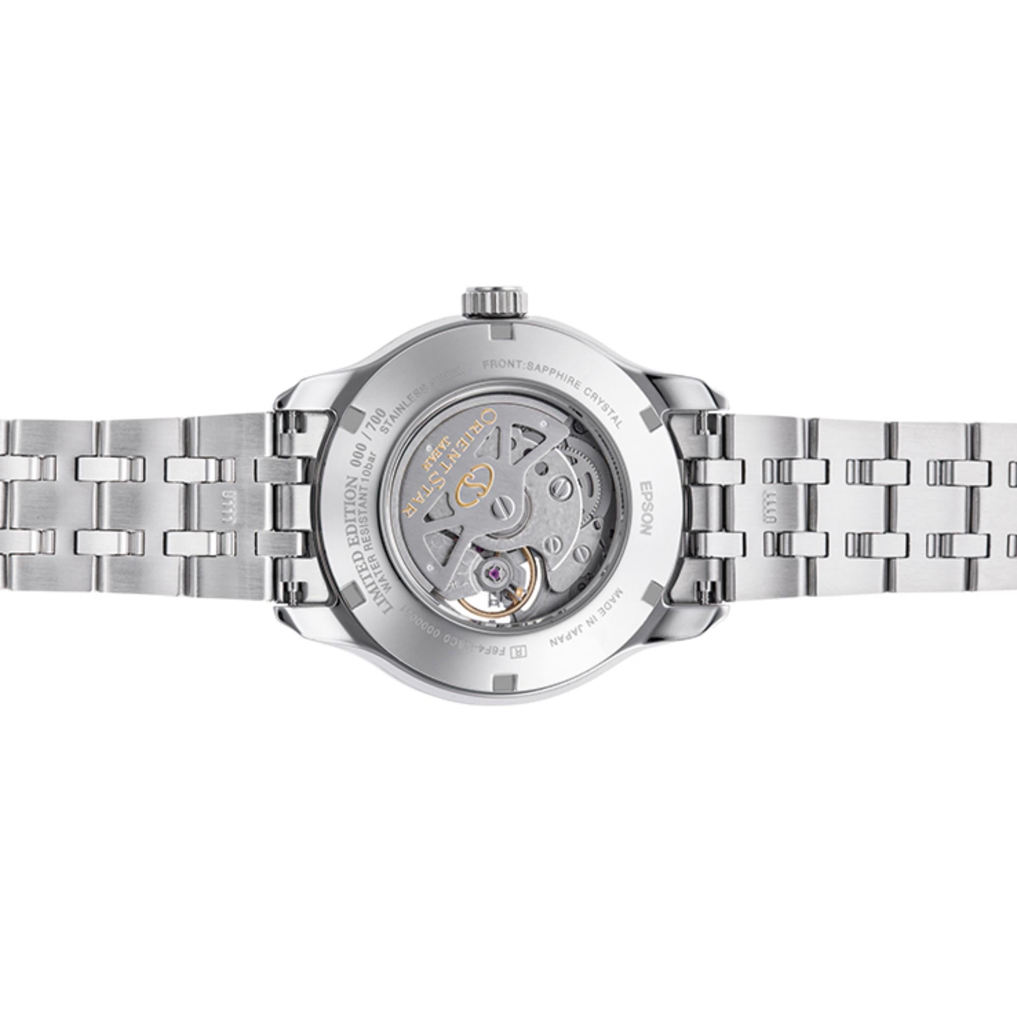 Orient Star Layered Skeleton 41 mm Gangreserve Grünes Zifferblatt Stahl Herren Automatik Uhr RE-AV0B11E00B