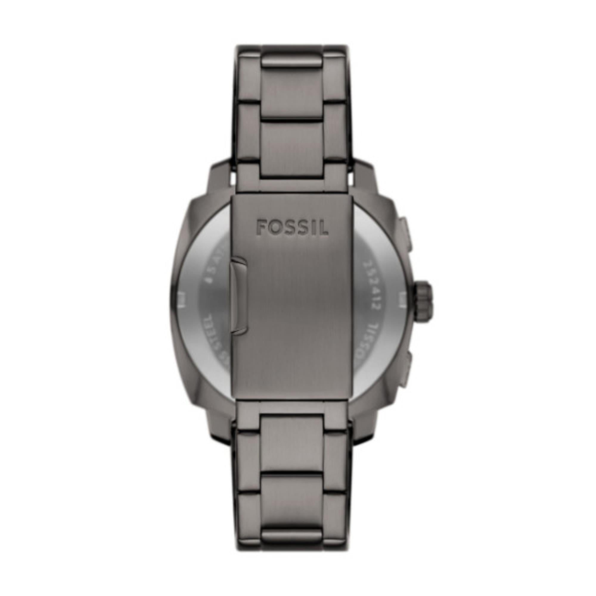 Fossil Machine 44mm Chronograph Schwarzes Zifferblatt Stahl Herren Quarz Uhr FS6098