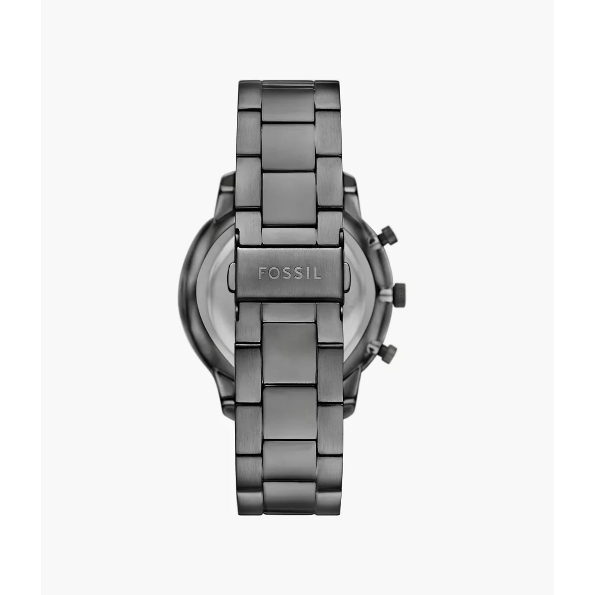 Fossil Neutra 44mm Chronograph Blaues Zifferblatt Stahl Herren Quarz Uhr FS6111