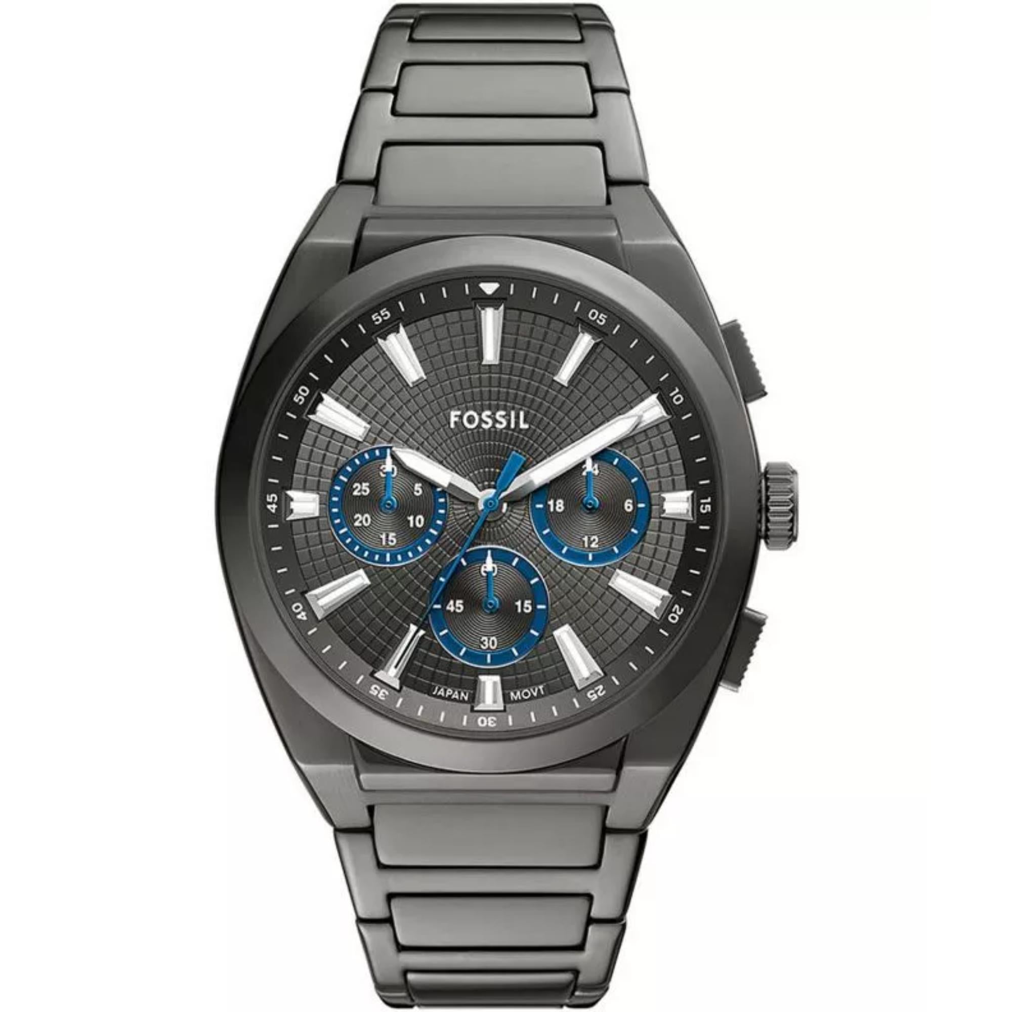 Fossil Everett Chronograph Grey Dial Steel Strap Men's Watch FS6107