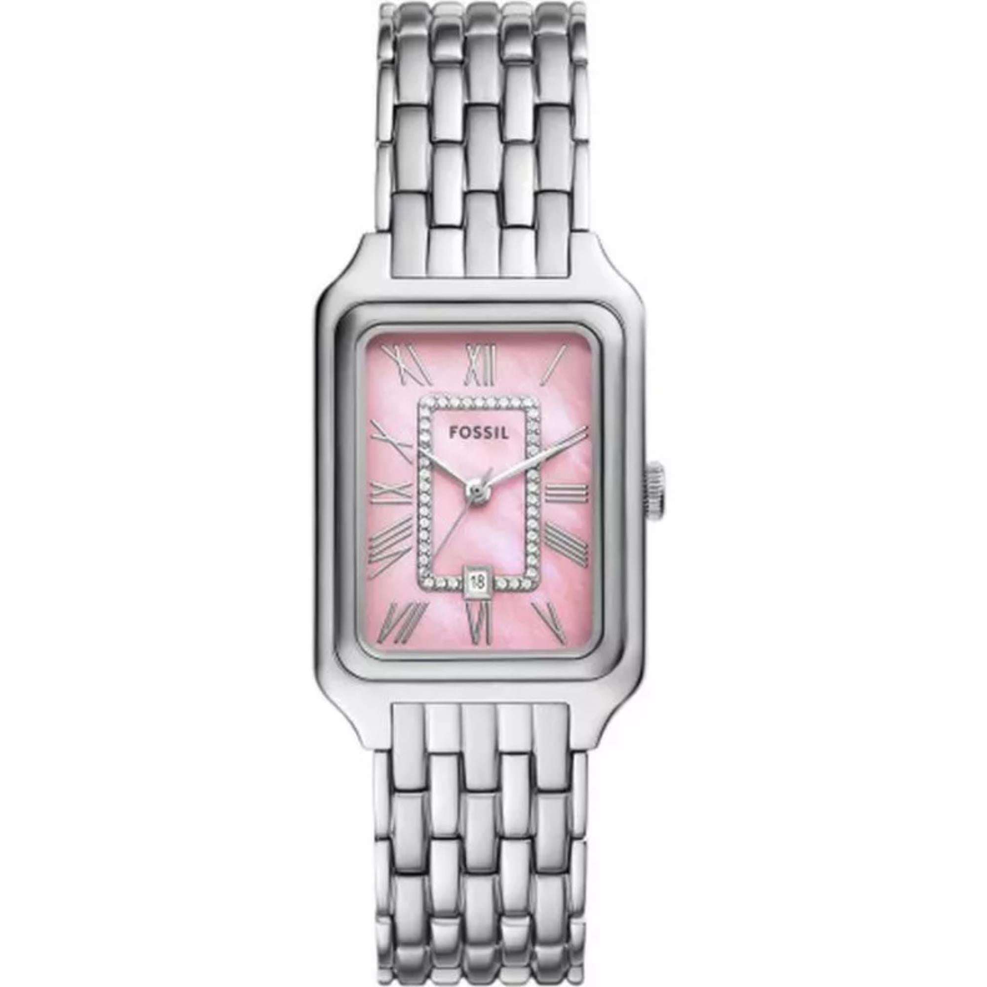 Fossil Raquel 26mm Perlmutt Zifferblatt Stahl Damen Quarz Uhr ES5401