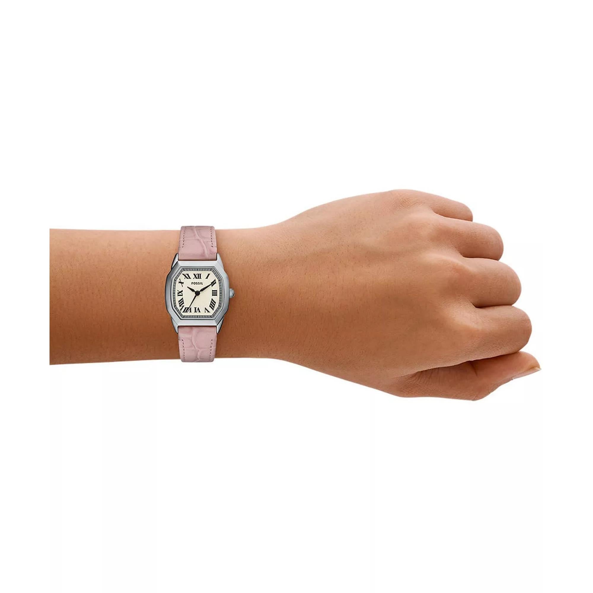 Fossil Harlow 27mm Cream Dial Leather Ladies Quartz Watch ES5406