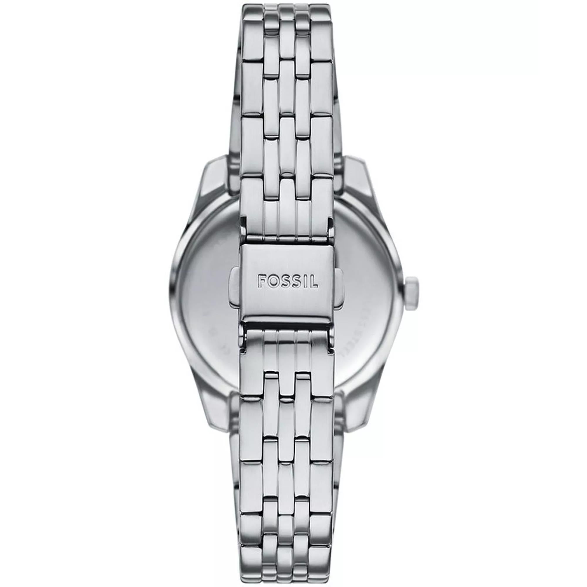 Fossil Scarlette 33mm Rosa Zifferblatt Stahl Damen Quarz Uhr ES5403